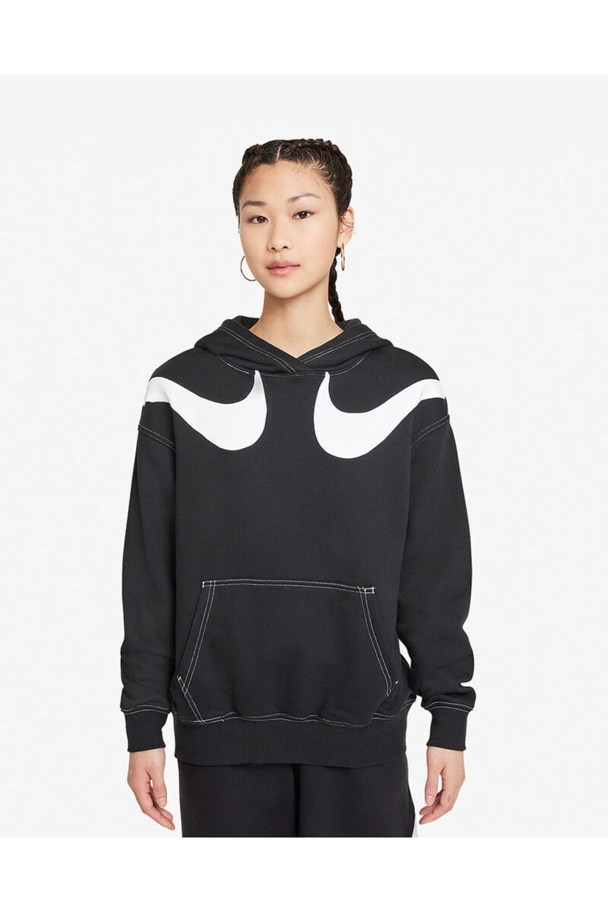 Nike Nsw Swoosh Graphic Fleece Hoodie Dd5580 010 Trendyol