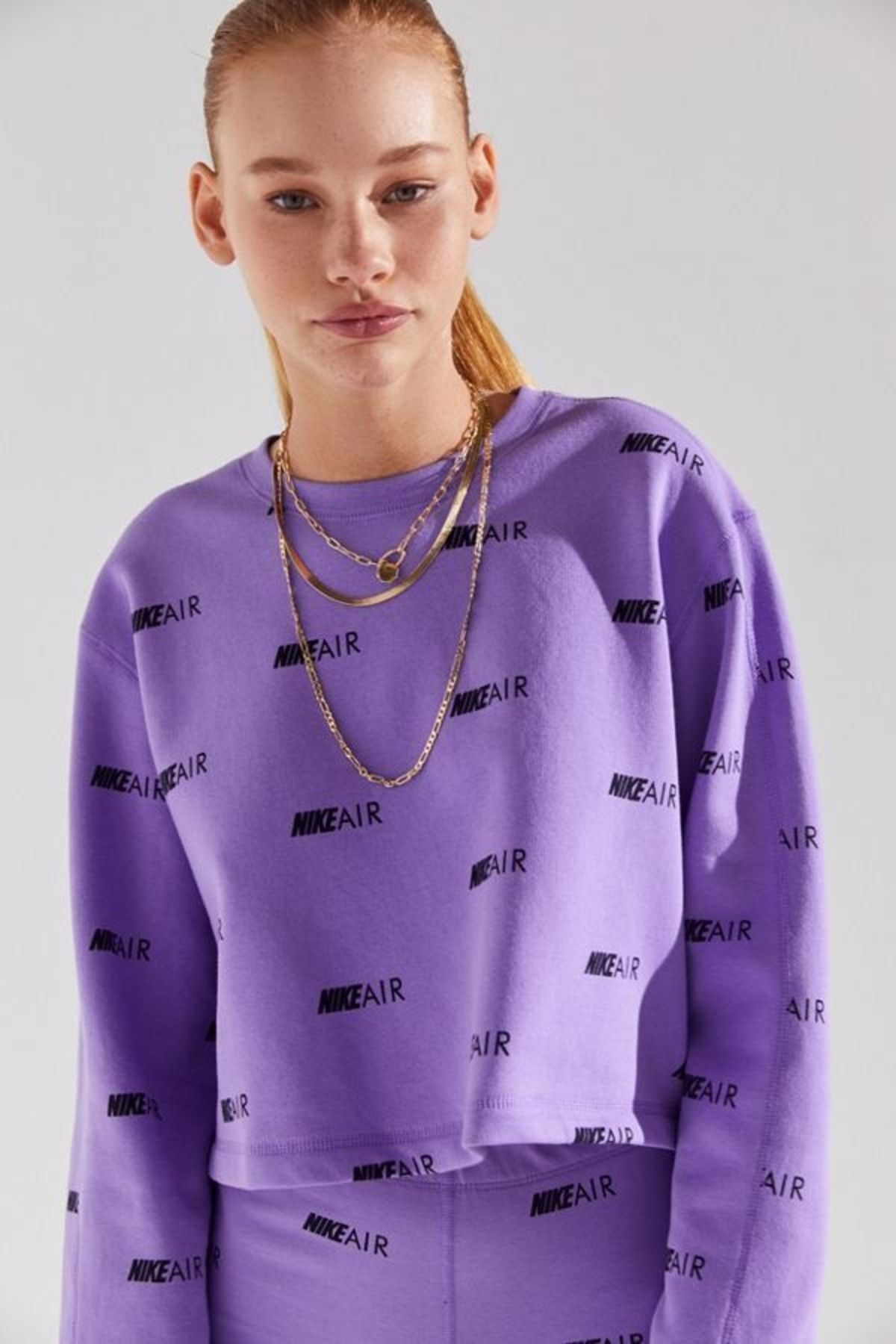 Nike air allover logo print crew neck sweatshirt store