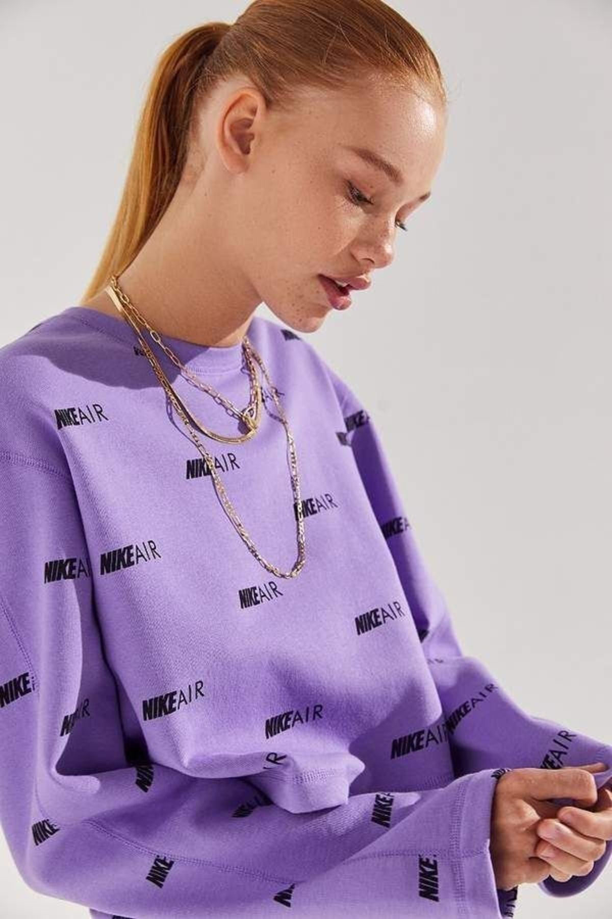 Nike air allover logo print crew neck sweatshirt store