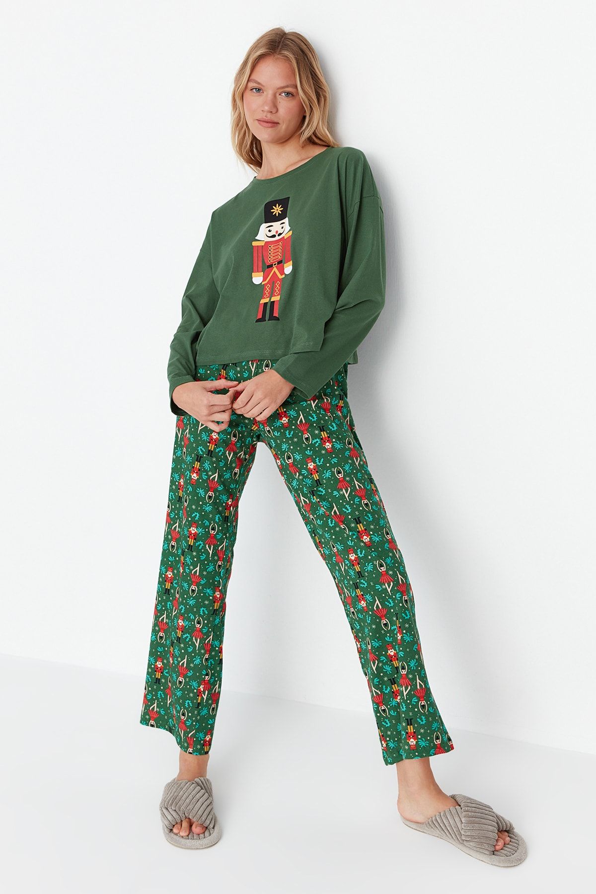 Trendyol Collection Pajama Set - Green - Plain