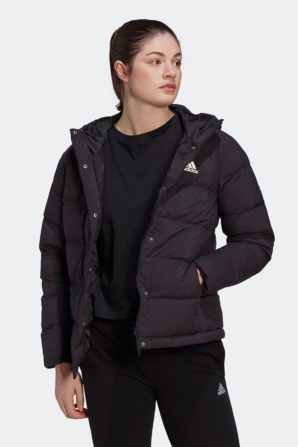 Black adidas winter jacket top