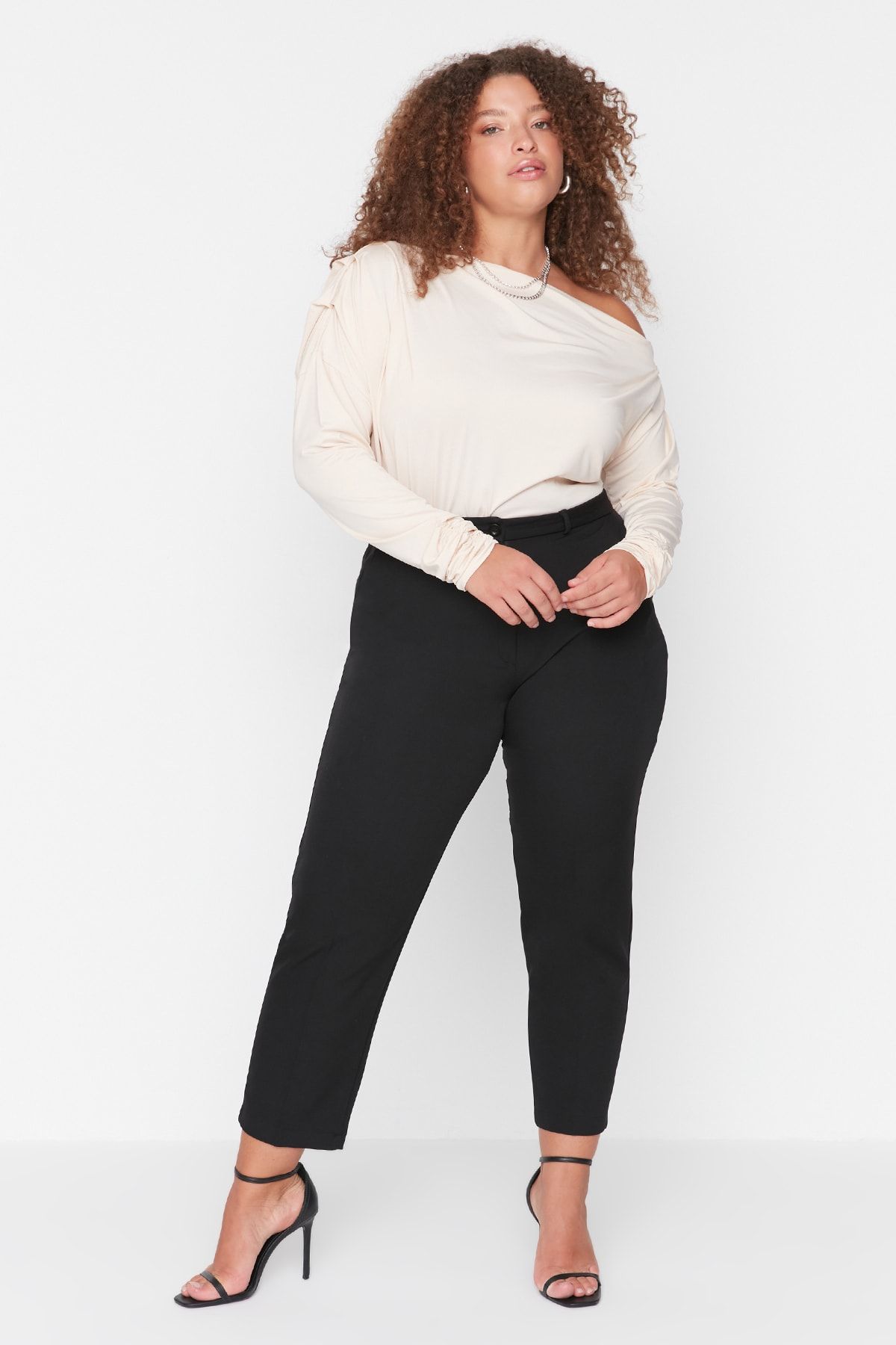 Trendyol Curve Plus Size Pants Black Cigarette pants Trendyol