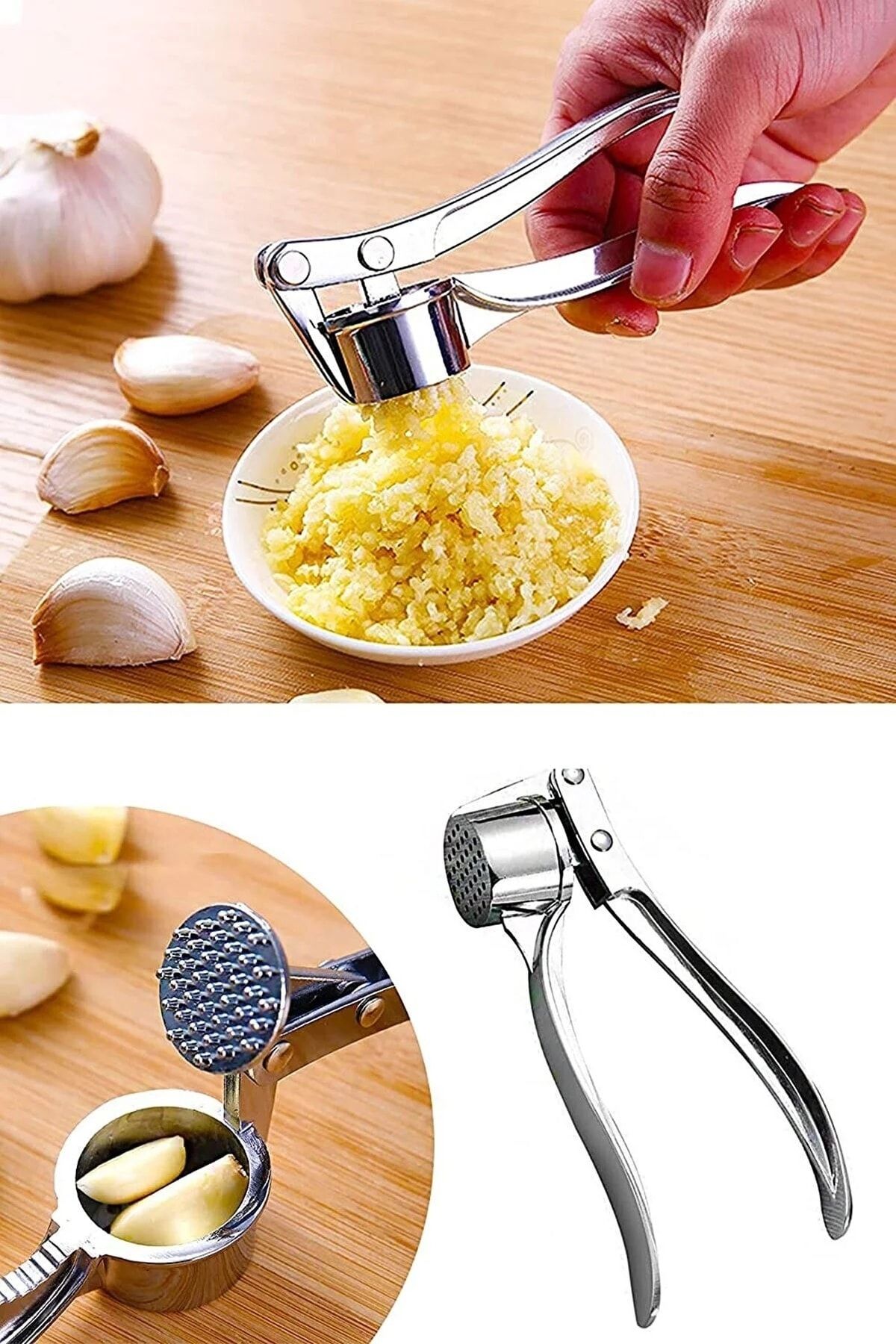 Pazarika Stainless Steel Garlic Crusher Practical Garlic Press