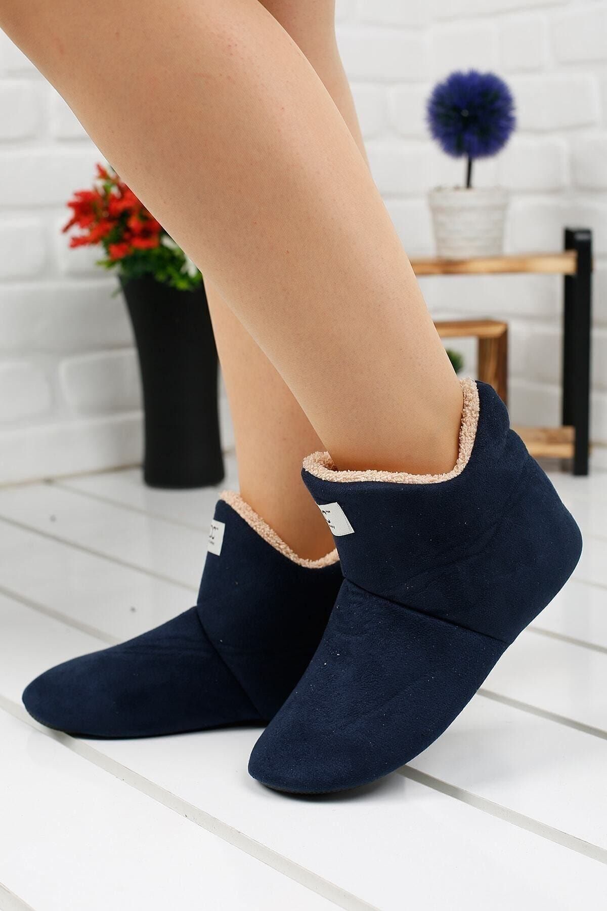 UCC Women s Non Slip Sole Navy Blue Home Shoes Trendyol