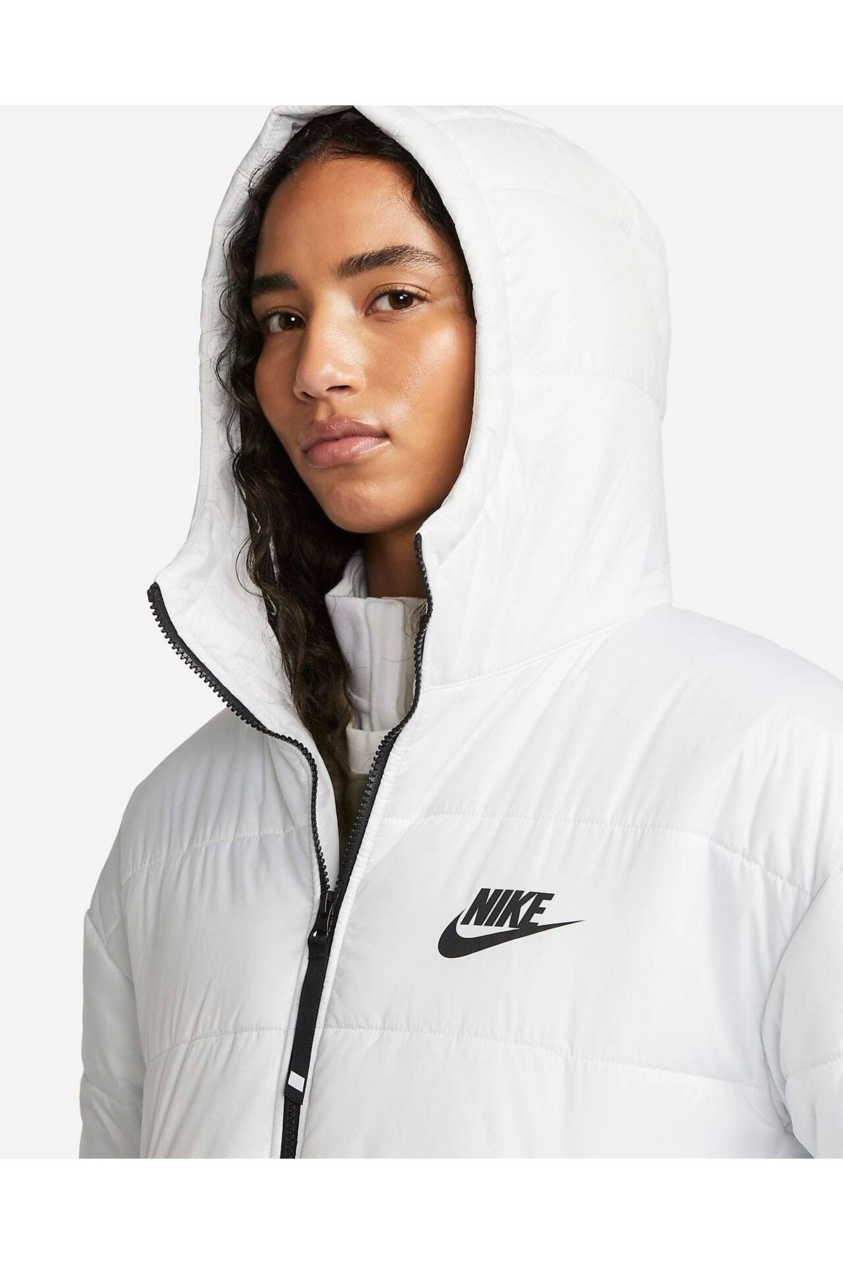 White nike top winter jacket
