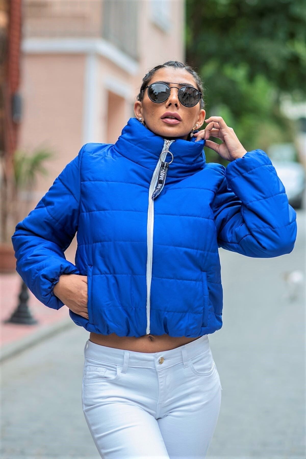 Blue cheap short jacket