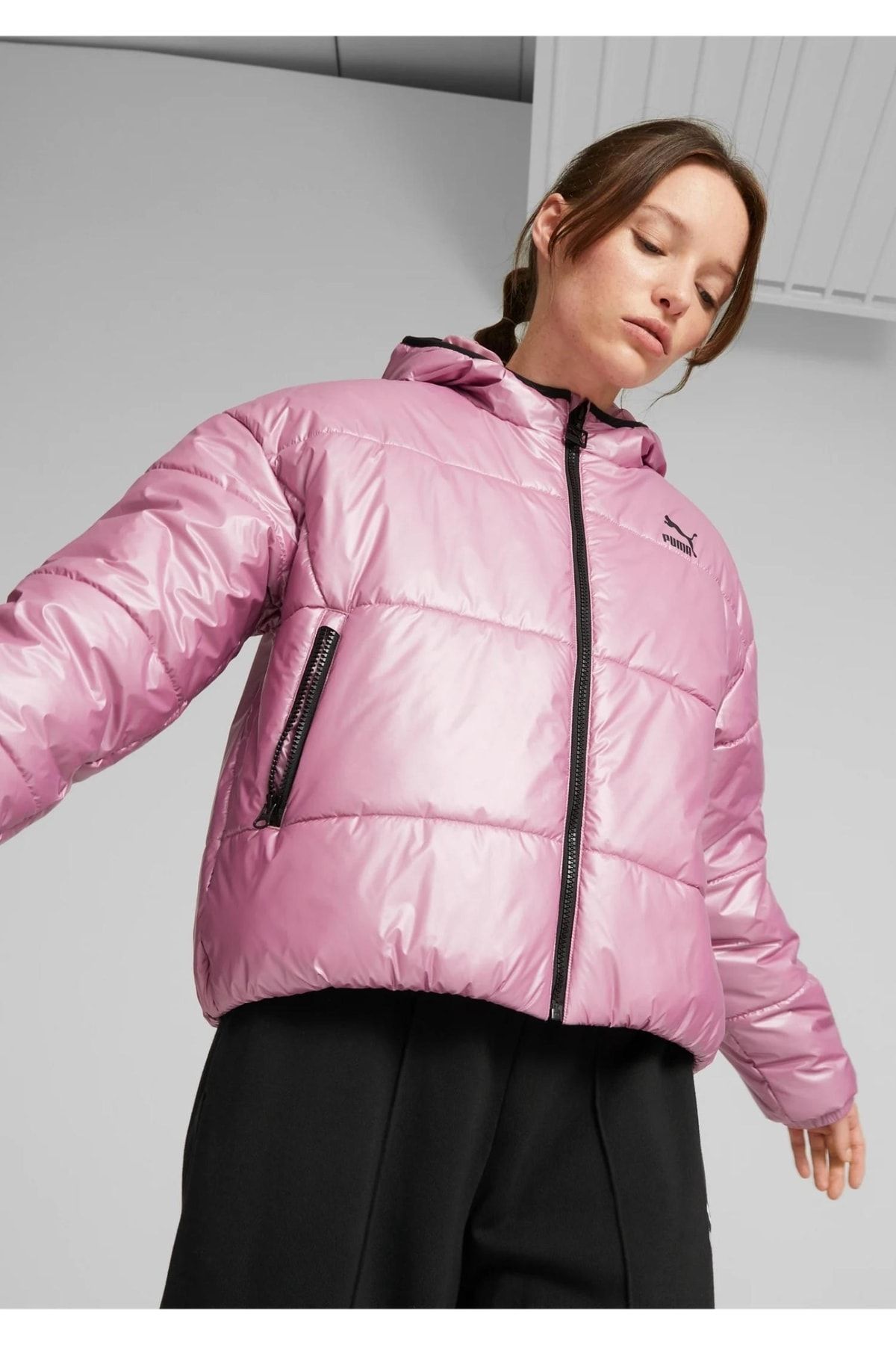 Puma Winter Jacket Pink Trendyol