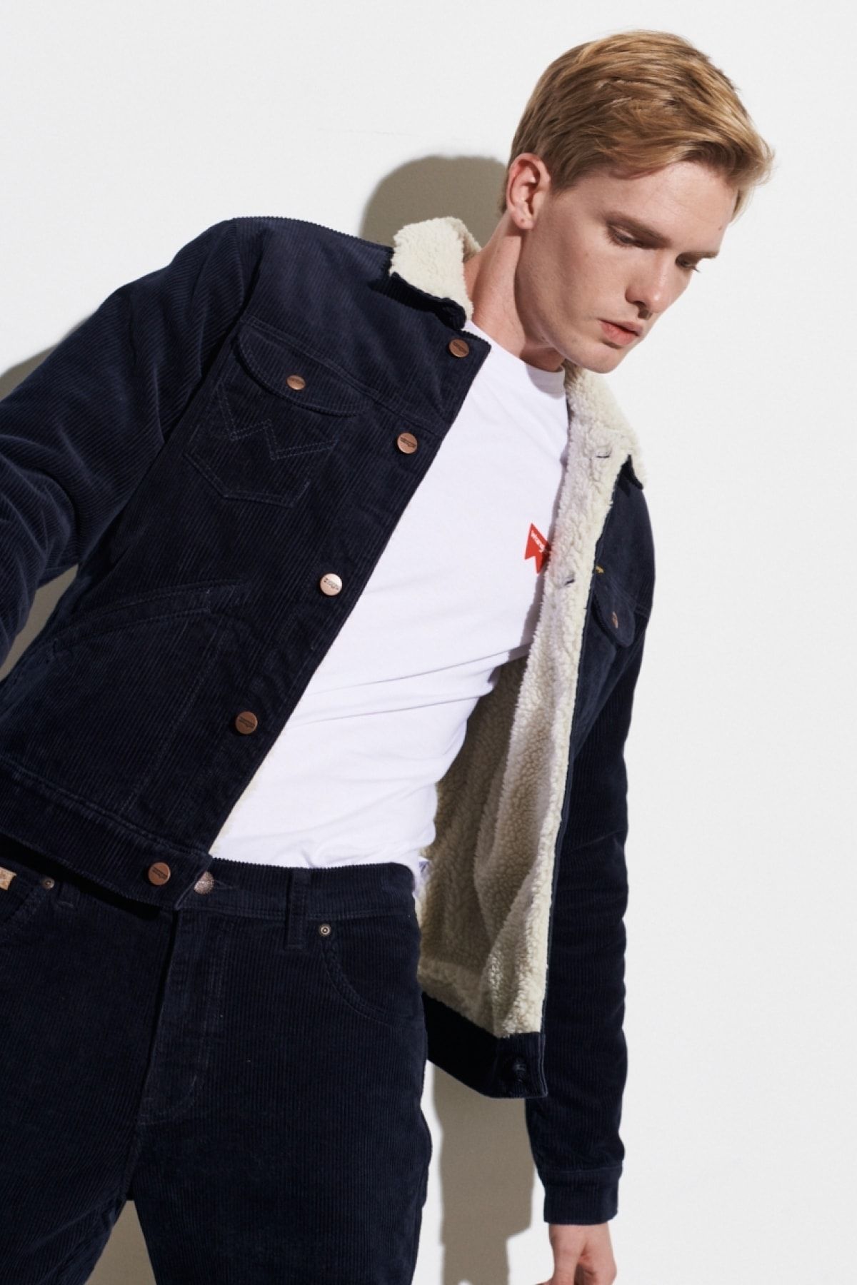 Navy blue sherpa jacket store