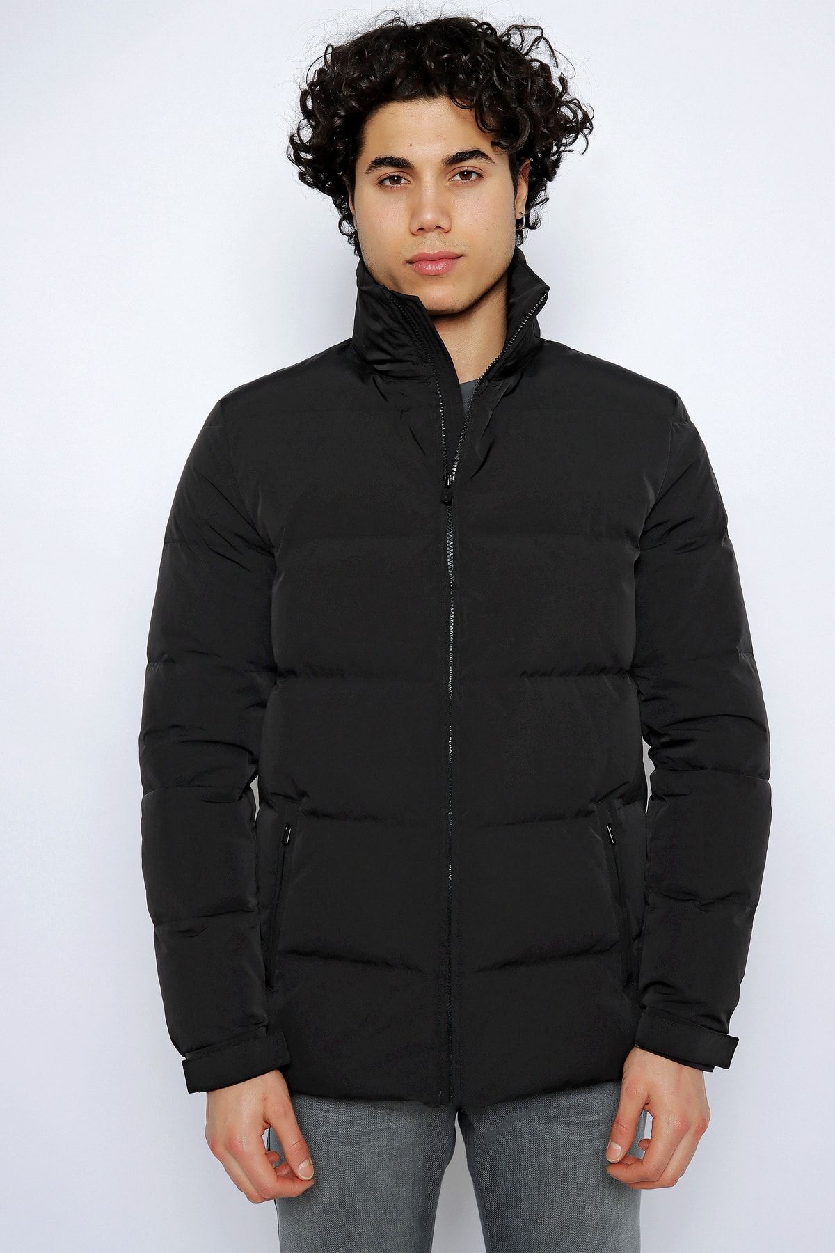 U.S. Polo Assn. Uspa Printed Stand Collar Men s Feather Coat
