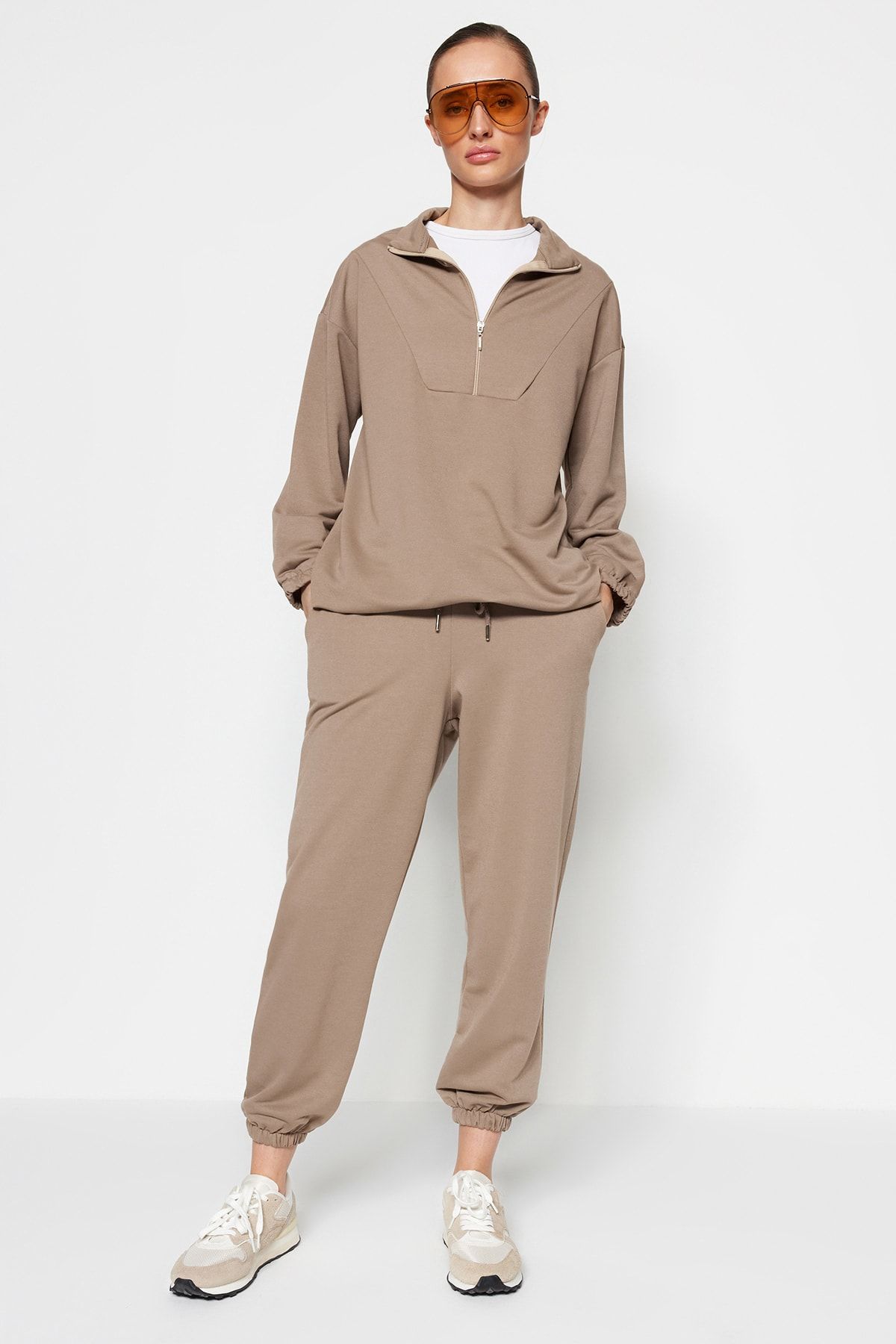 Hem zipper colorblock track pants discount
