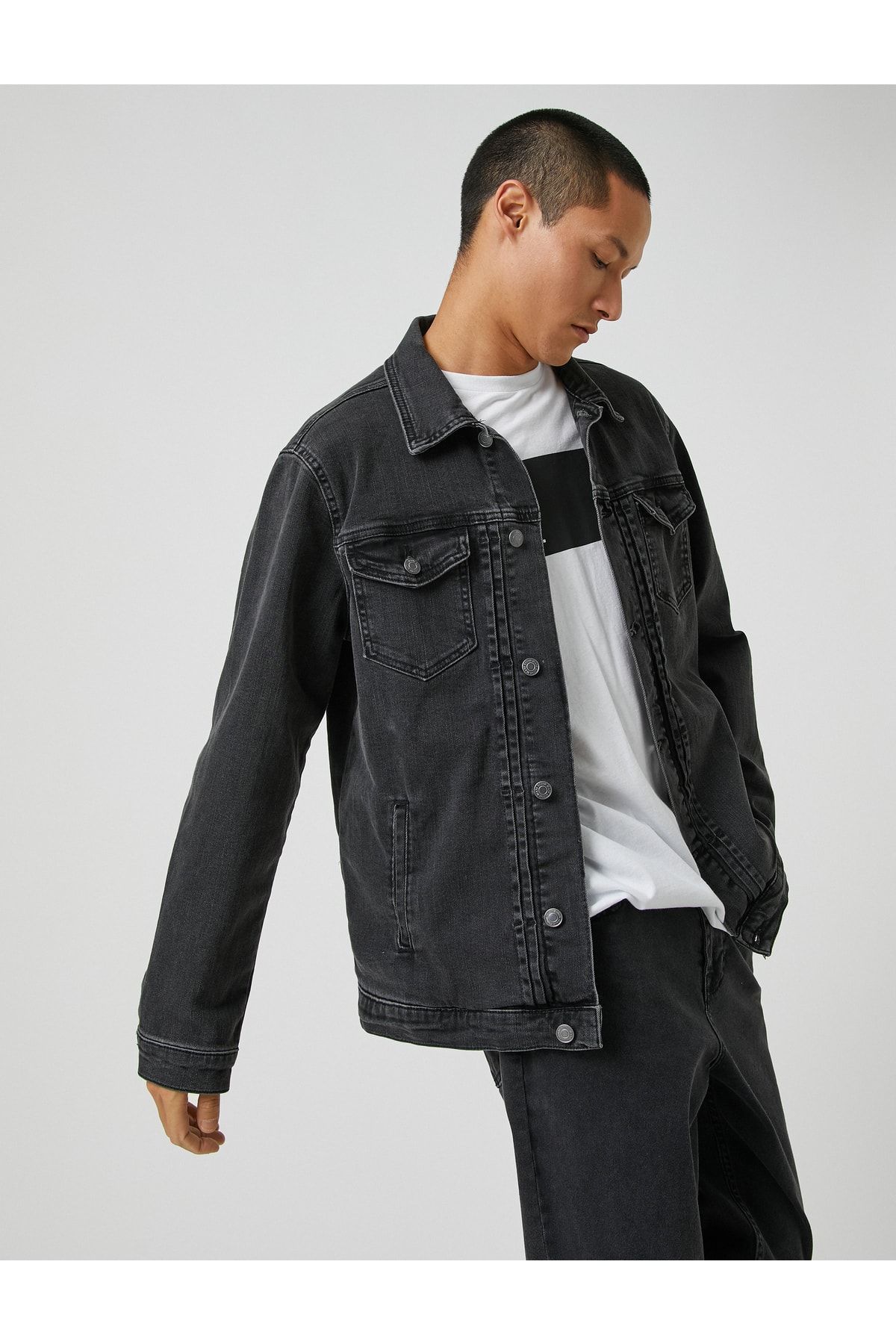 Denim jacket stand up on sale collar