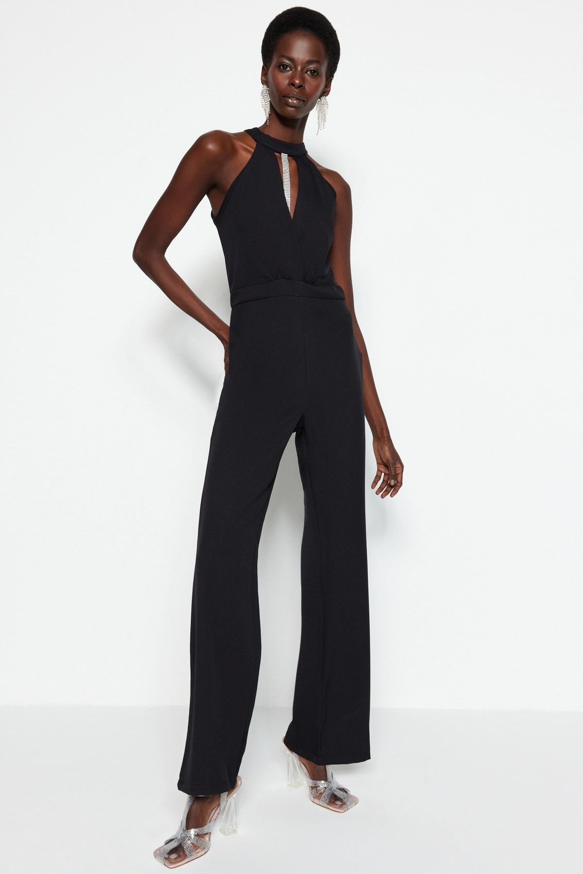 Trendyol Collection Jumpsuit Black Fitted Trendyol