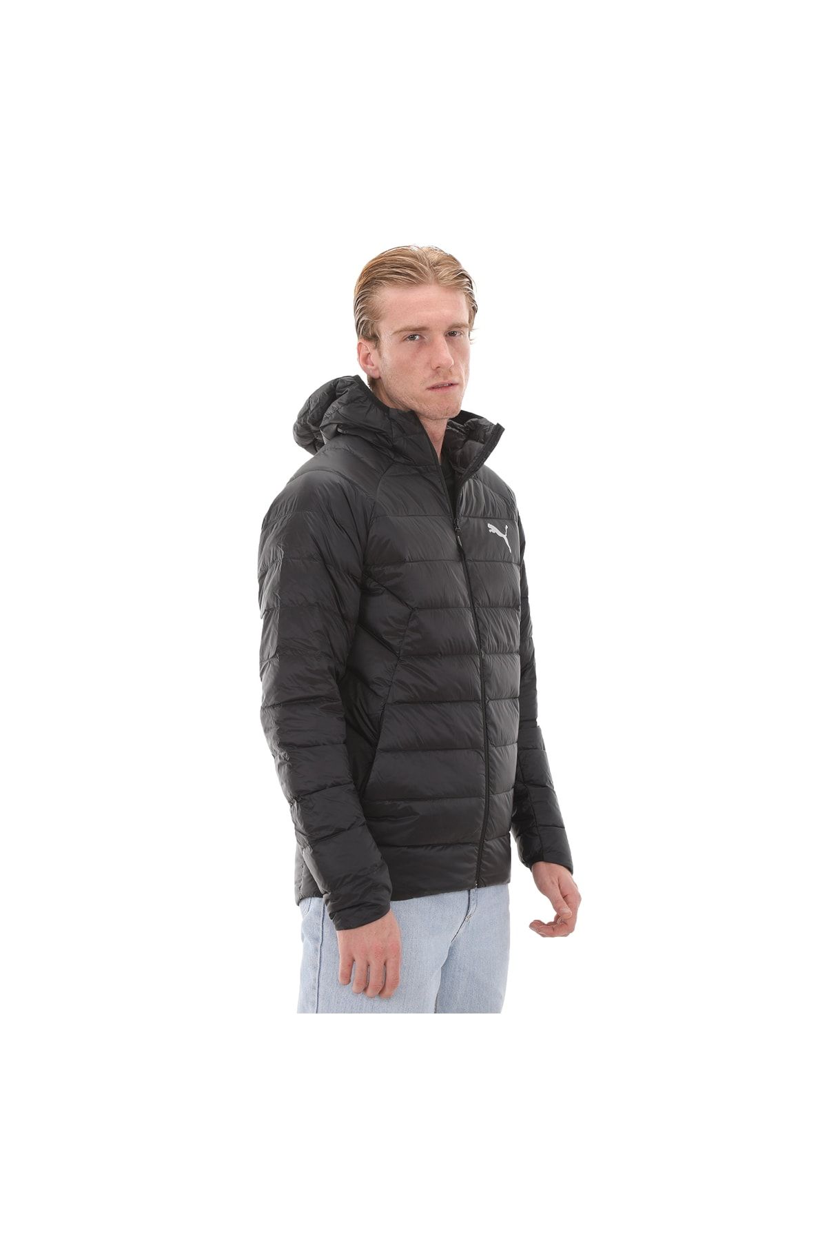 Puma 849355 01 Packlite Hooded Down Jacket Men s Coat Black Trendyol