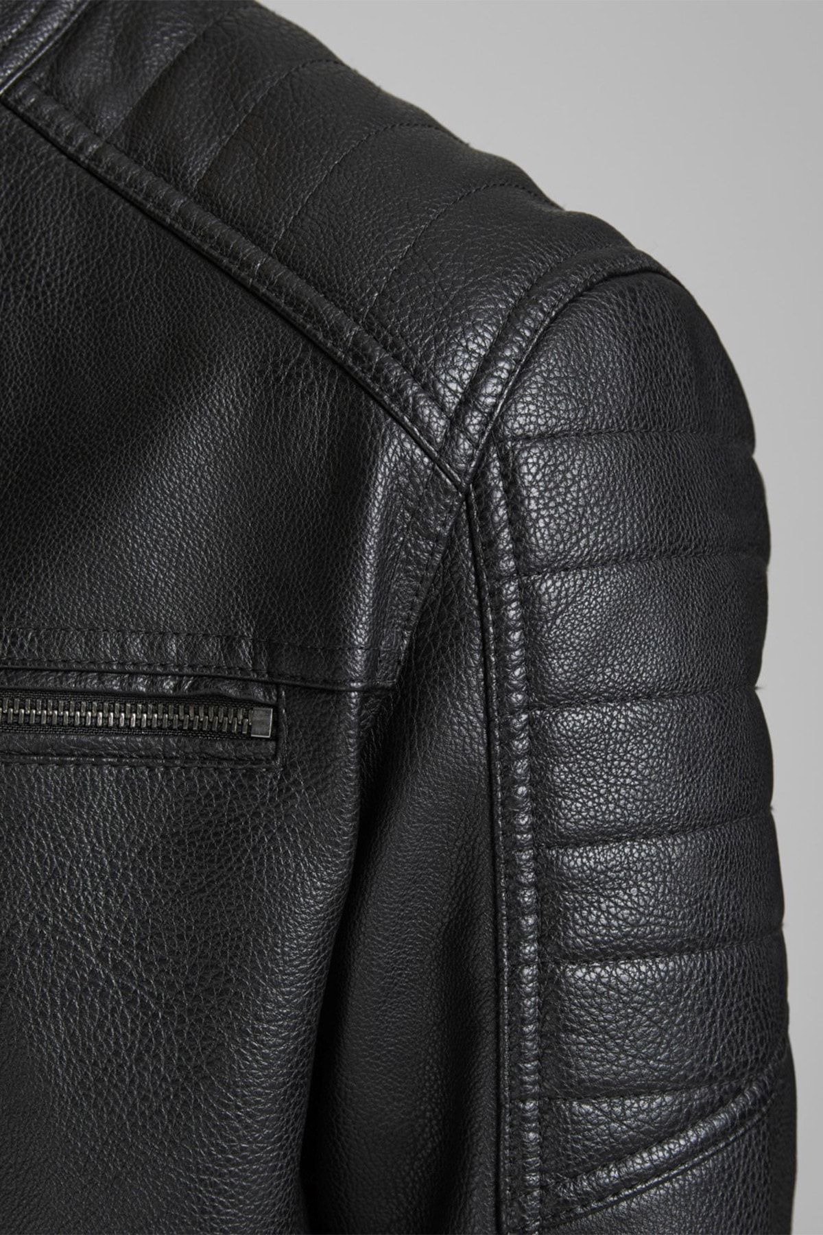 Jack and jones sales black leather jacket