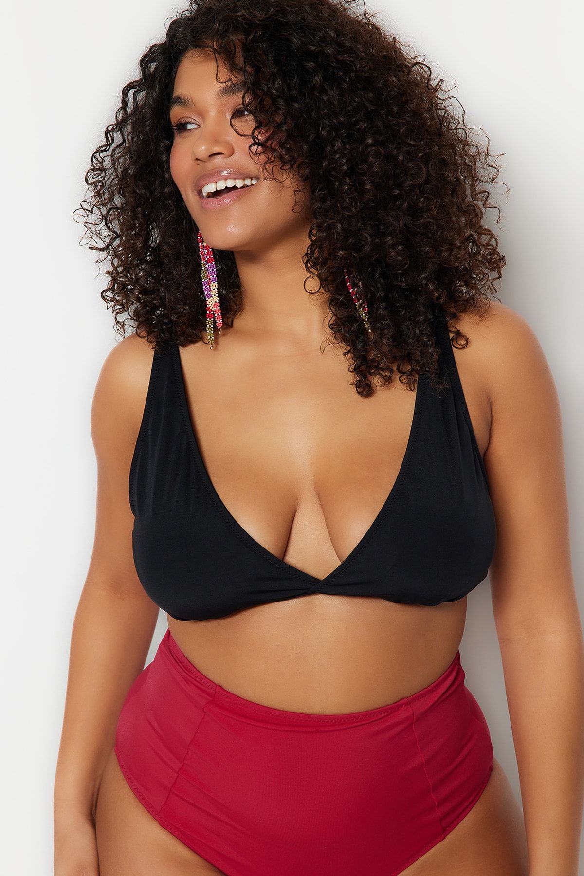Plus size triangle bikini top top
