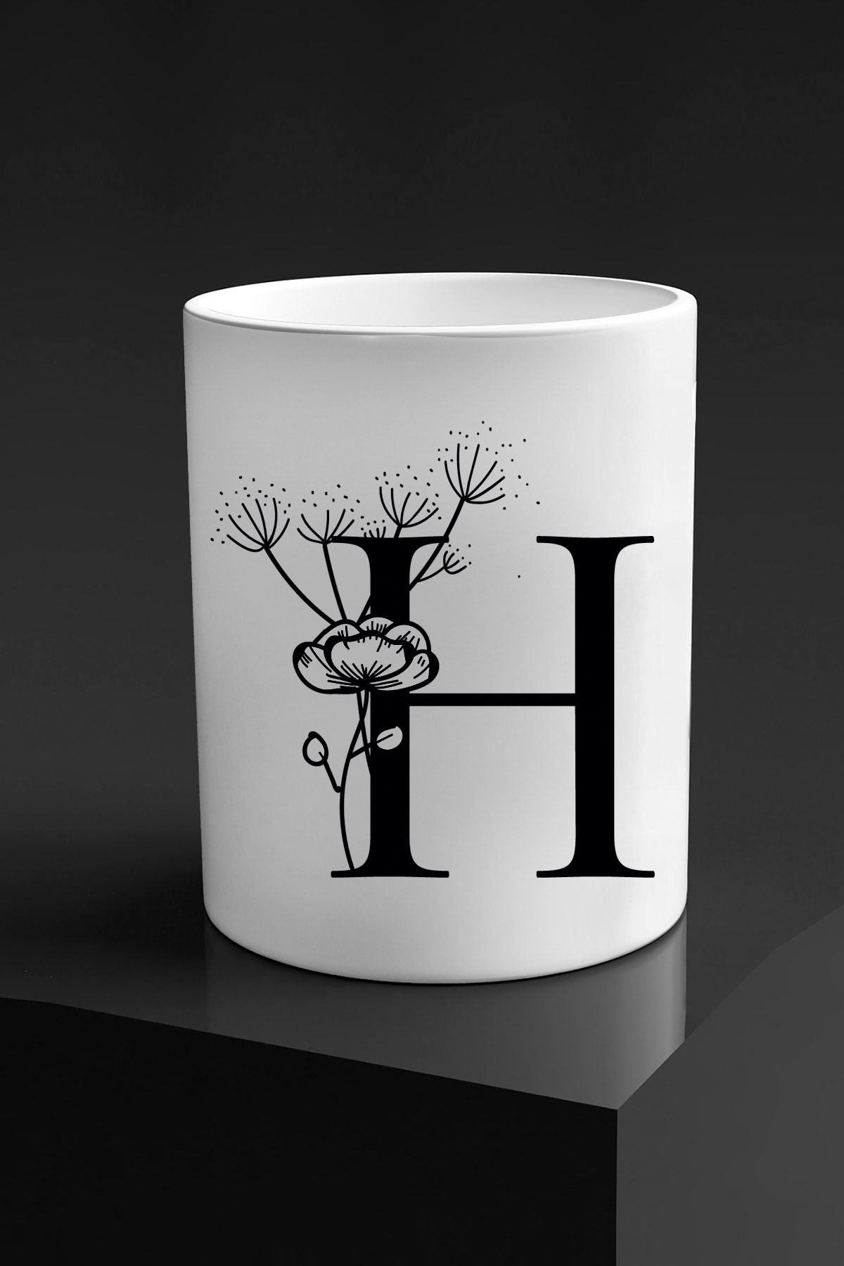 yhfoto H Letter Handless Double Coffee Cup - 300 Ml. - Water glass - -  Trendyol