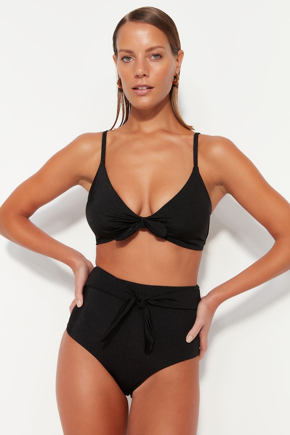 Trendyol Collection Black High Waist Hipster Bikini Bottom TBESS21BA0070 -  Trendyol