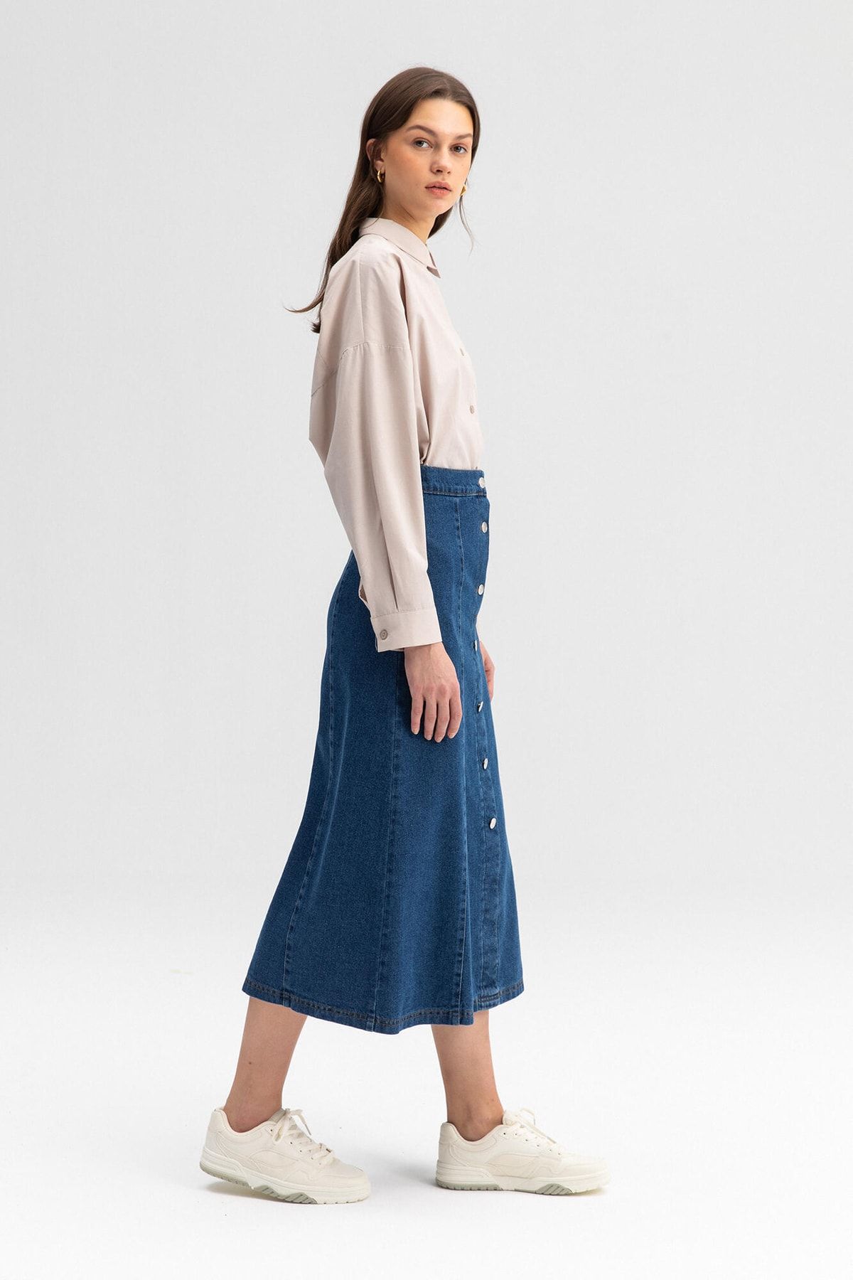 Touche Prive A Line Denim Skirt Trendyol