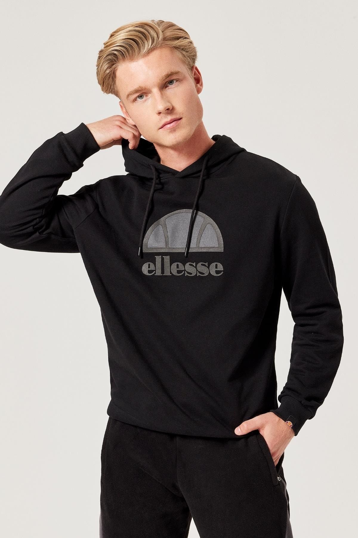 ellesse Plus cropped hoodie & leggings set in black