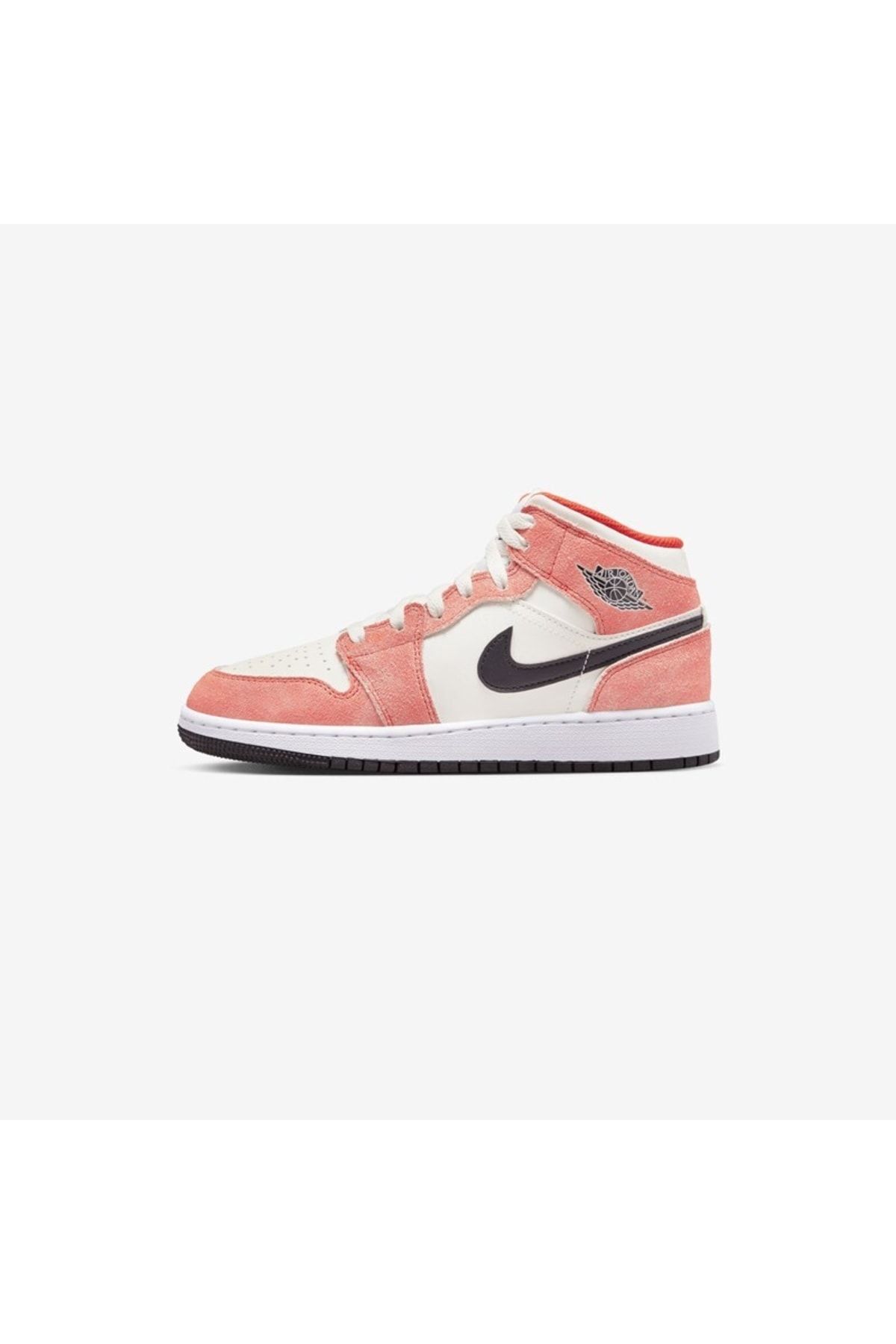 Nike Air Jordan 1 Mid Se Orange Suede gs Women s Sports Shoes