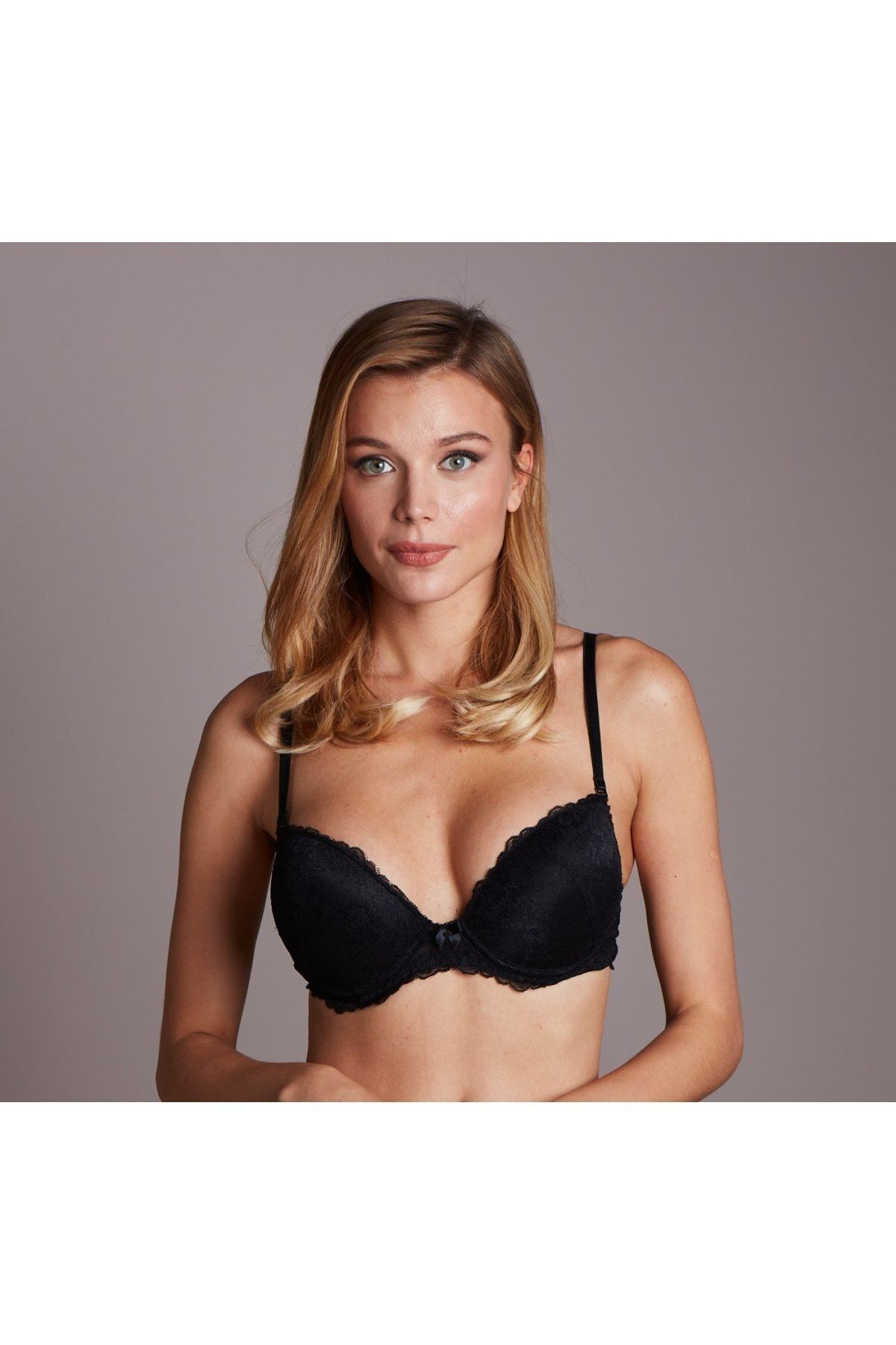 MİSS CLAİRE Women's Black Lace Underwire Covered Pus-Up Bra 11-786 -  Trendyol