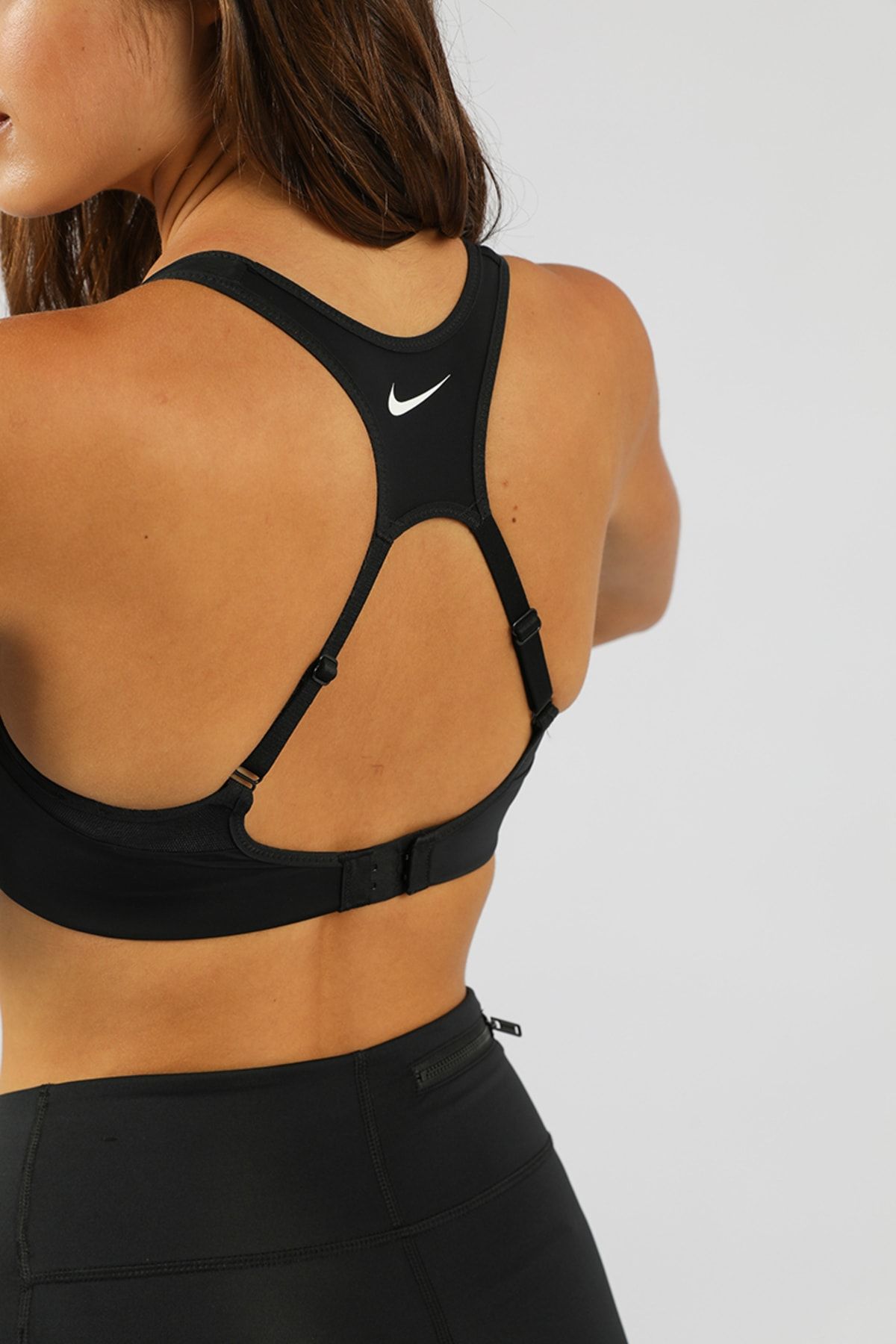 Nike Performance ALPHA BRA - High support sports bra - adobe/adobe/stone  mauve/black/light red 