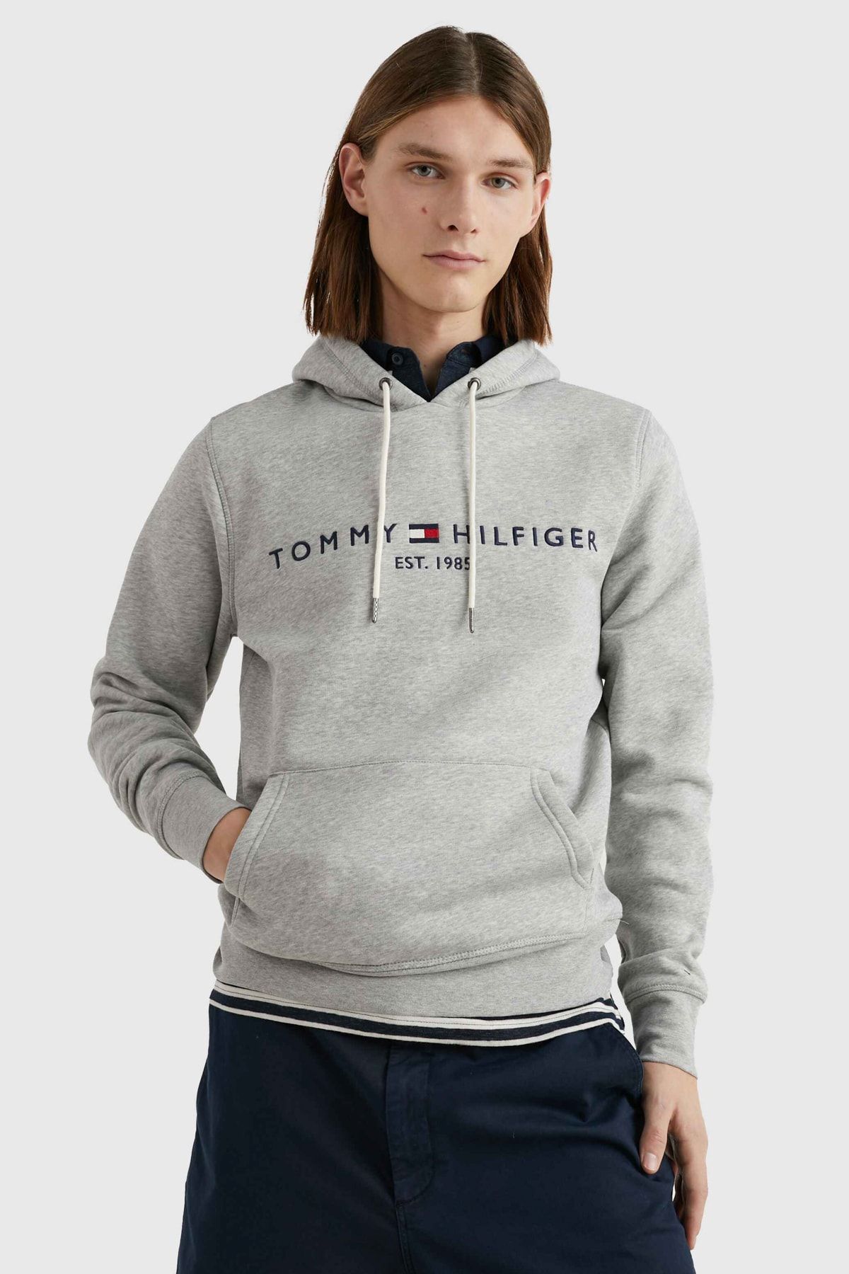 Tommy Hilfiger Sweatshirt Gray Regular fit Trendyol