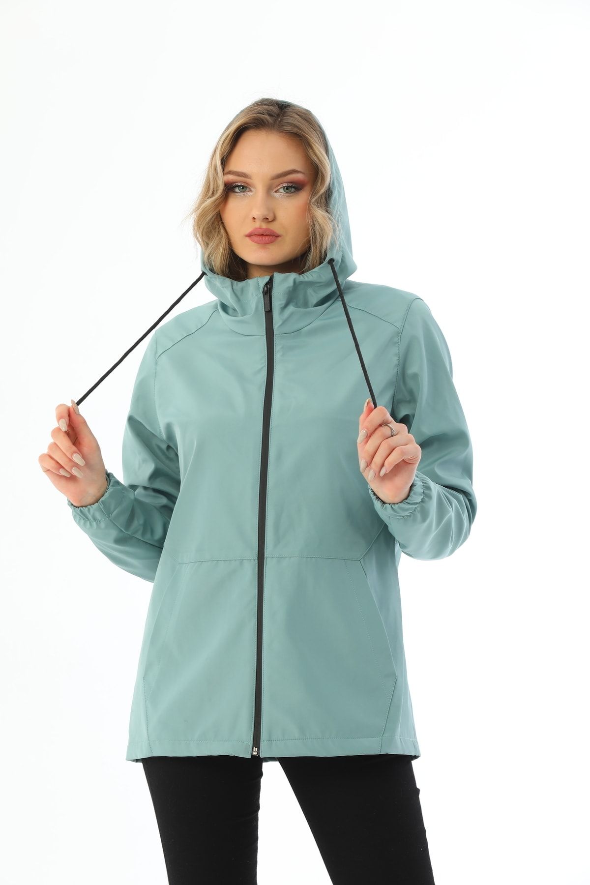 Green raincoat shop