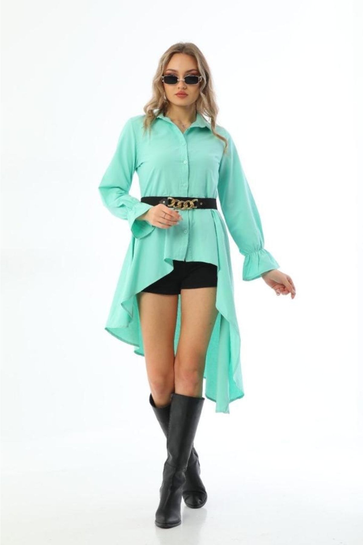 Shirt dress short sales front long back
