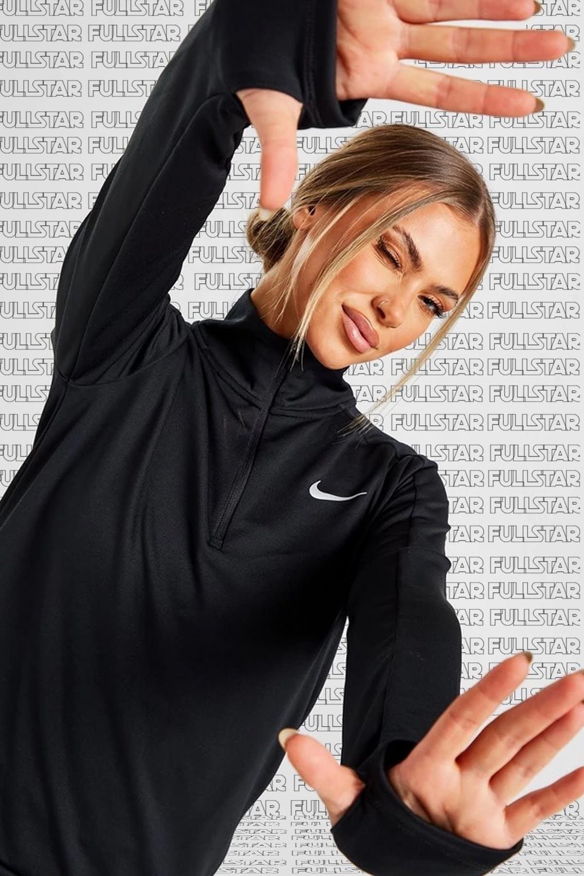 Black half zip nike best sale
