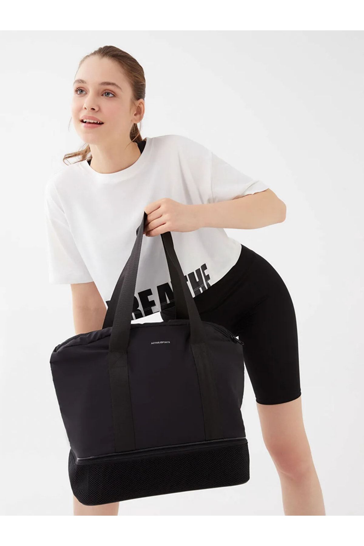 Plain black gym bag on sale
