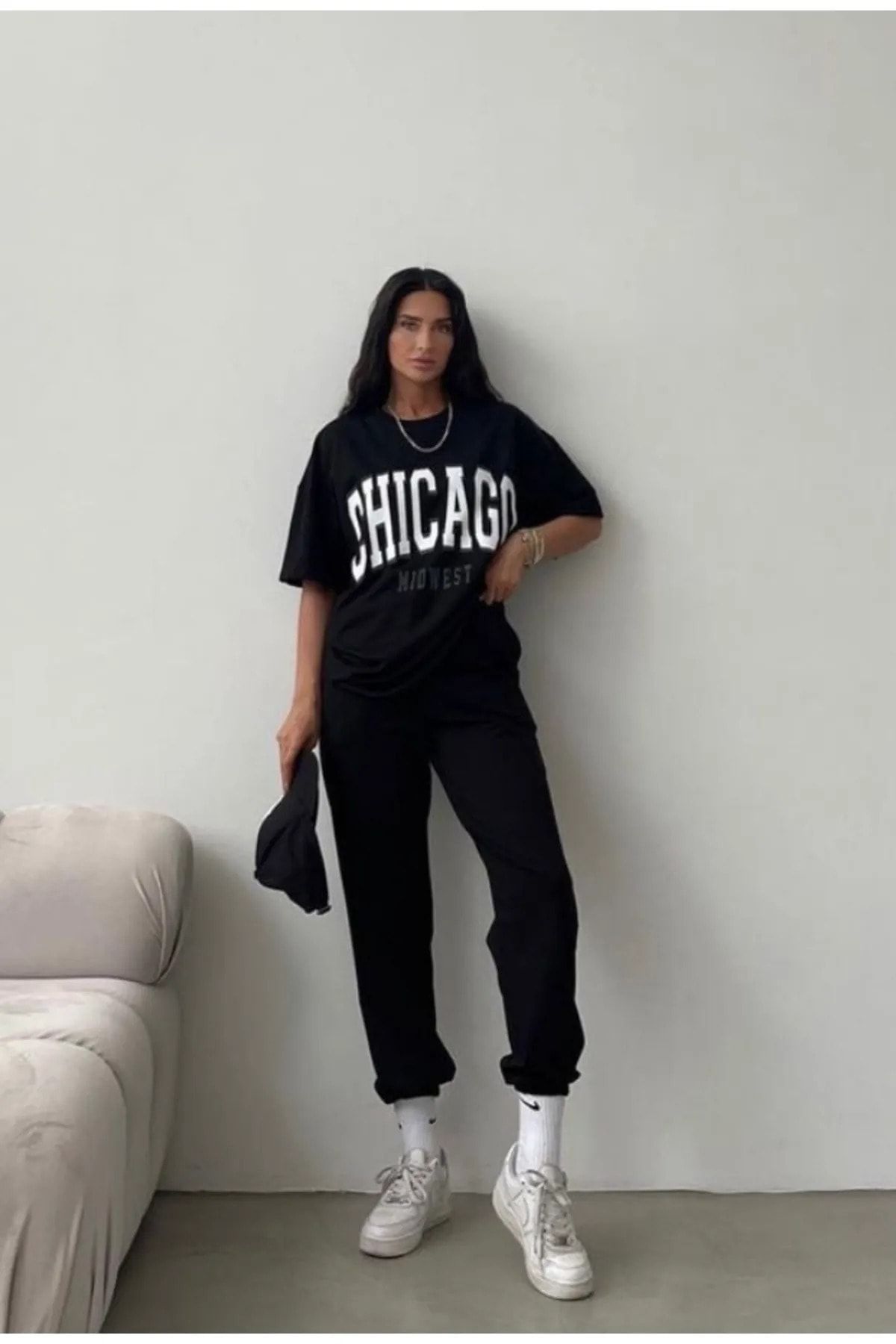 MODAR CH Chicago Sweatpants T shirt Black Jogger T Shirt Bottom