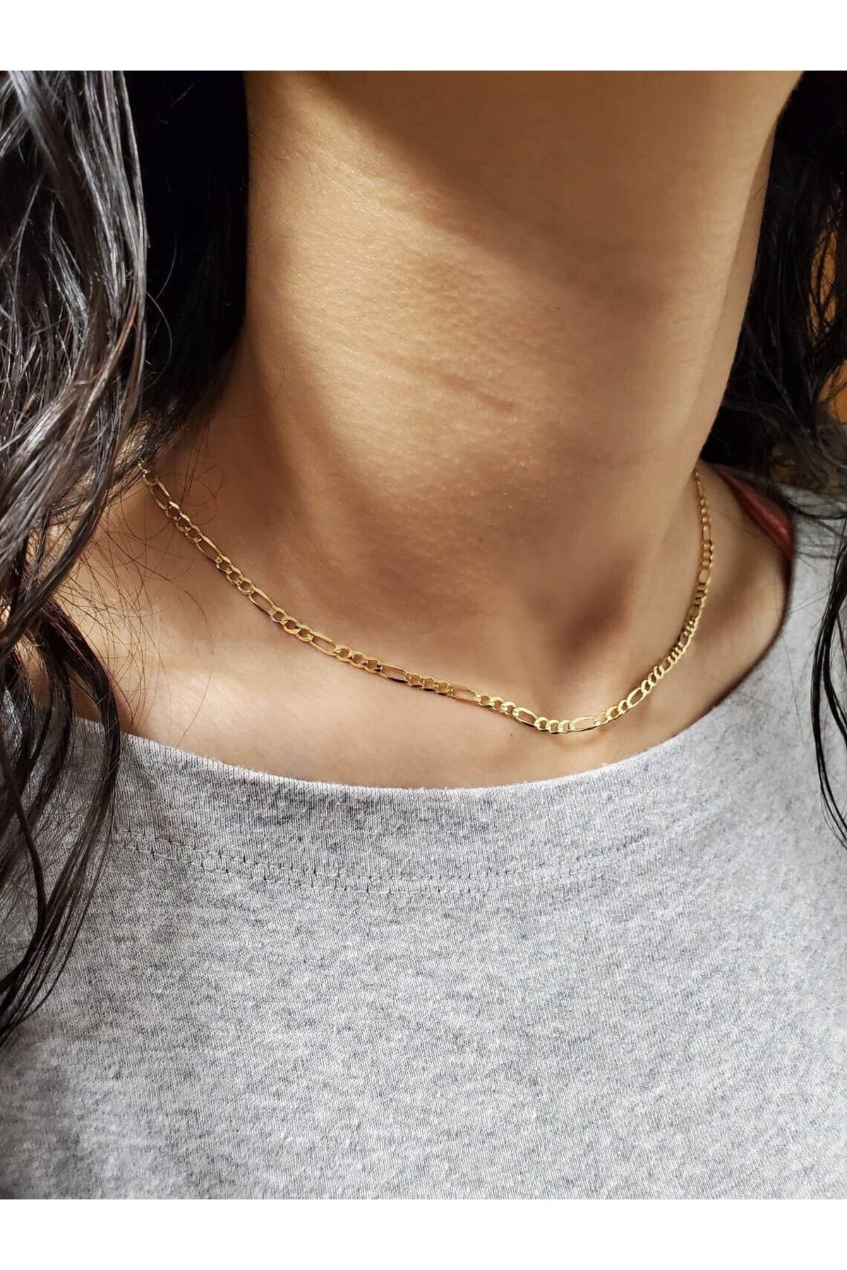 Gold plated thin chain necklace hot sale