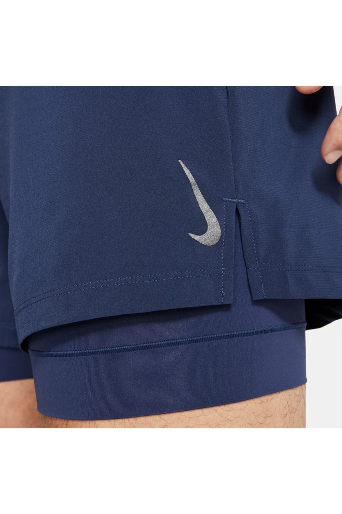 New Nike Yoga 2 in 1 Shorts Black / Blue Size Men's Large DC5320-011
