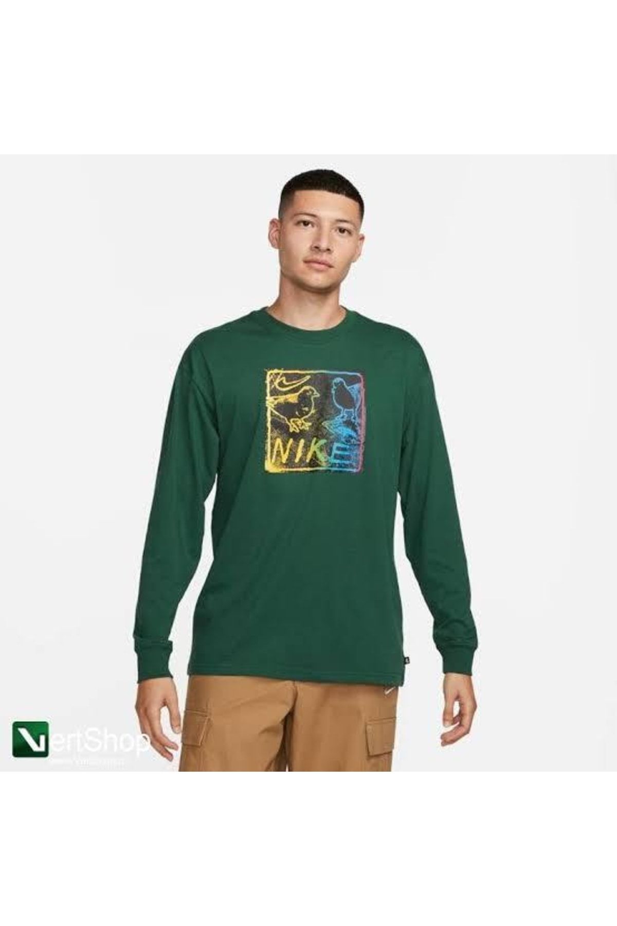 Green nike long best sale sleeve