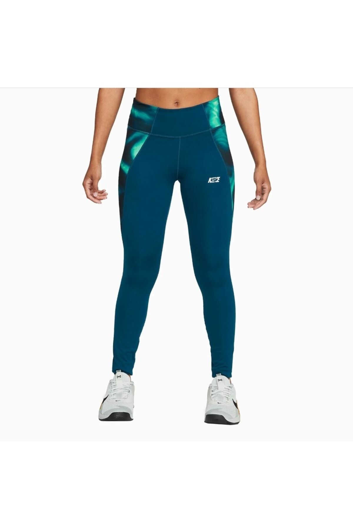 Nike One Lux Women's Icon Clash Valerian Blue 7/8 Tights Size S 