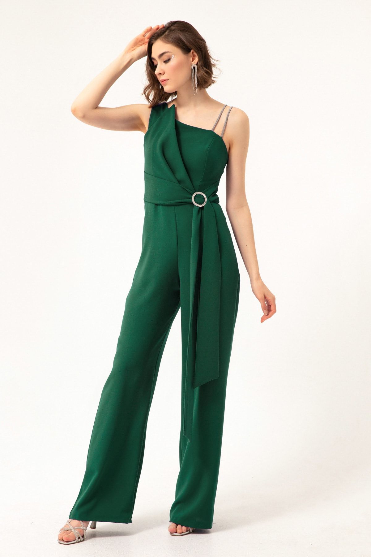 Green dress jumpsuit outlet