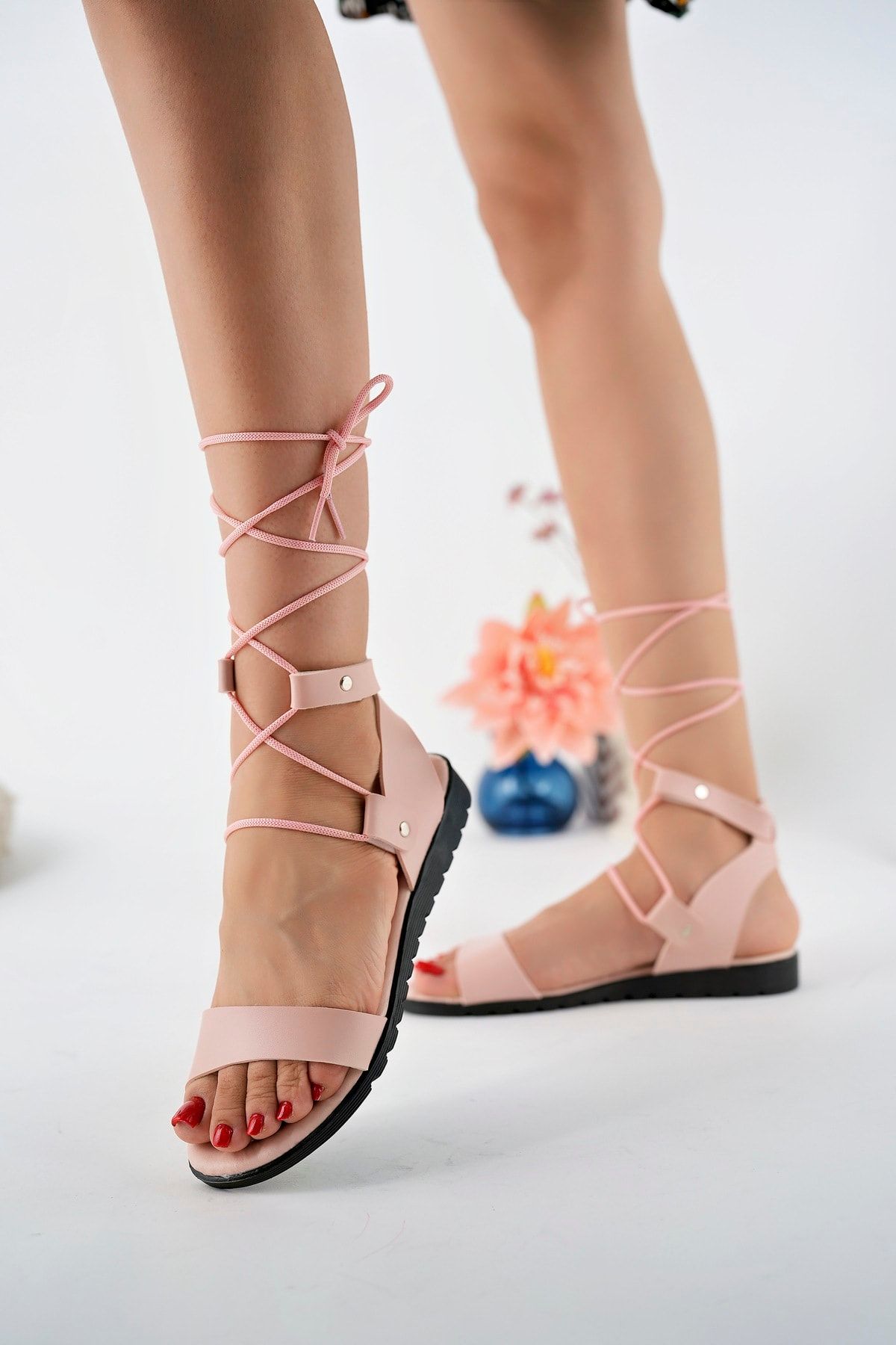 StWenn Lace Women's Sandals Comfortable Lightweight Sole - Trendyol
