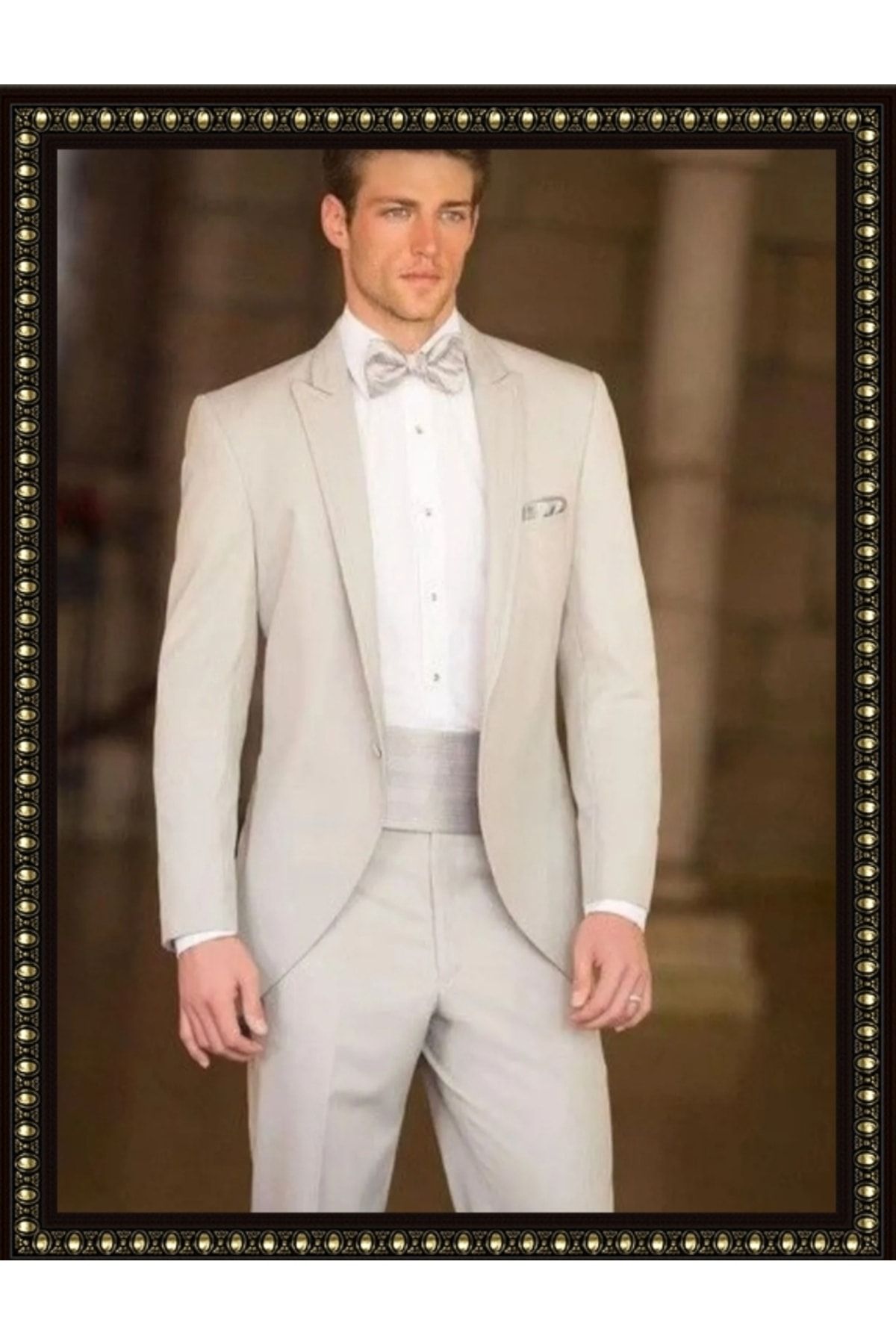 Cream shop bow tie