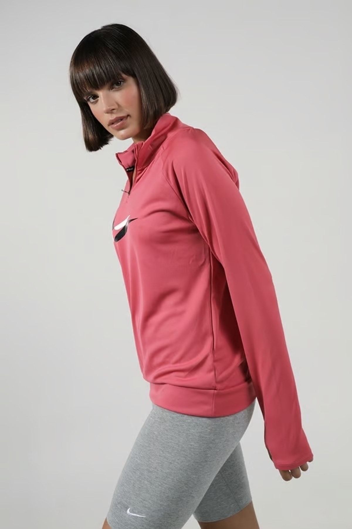 Red nike half zip women's discount