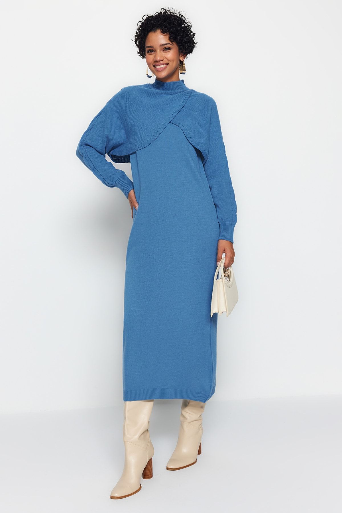 TRENDYOL MODEST Two-Piece Set - Blue - Fitted - Trendyol