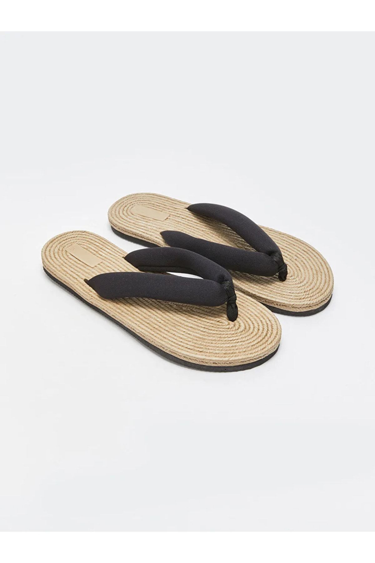 Wicker top flip flops