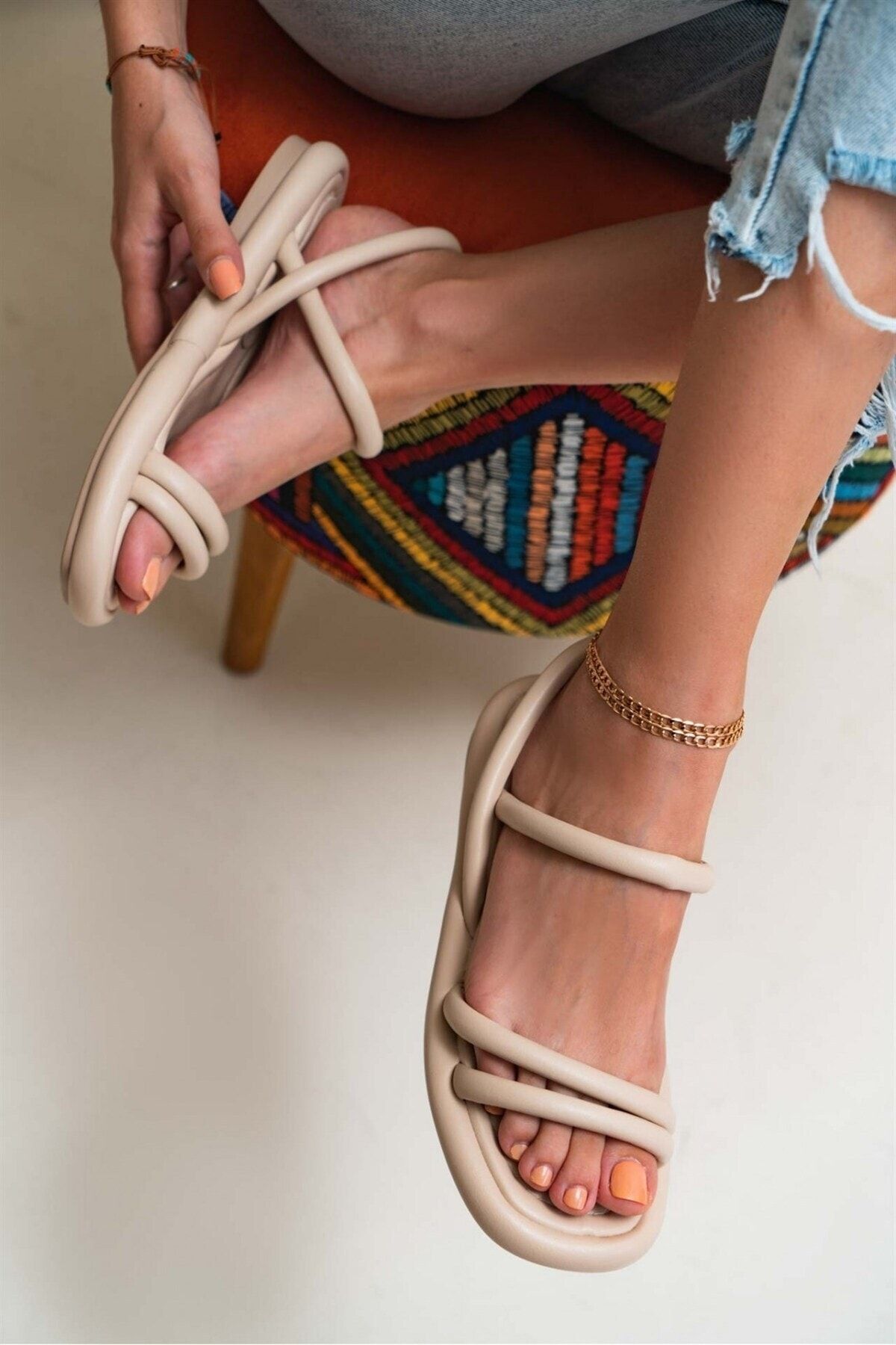 Fogs Ortapedik Women s Nude Sandals Comfortable Women s Sandals