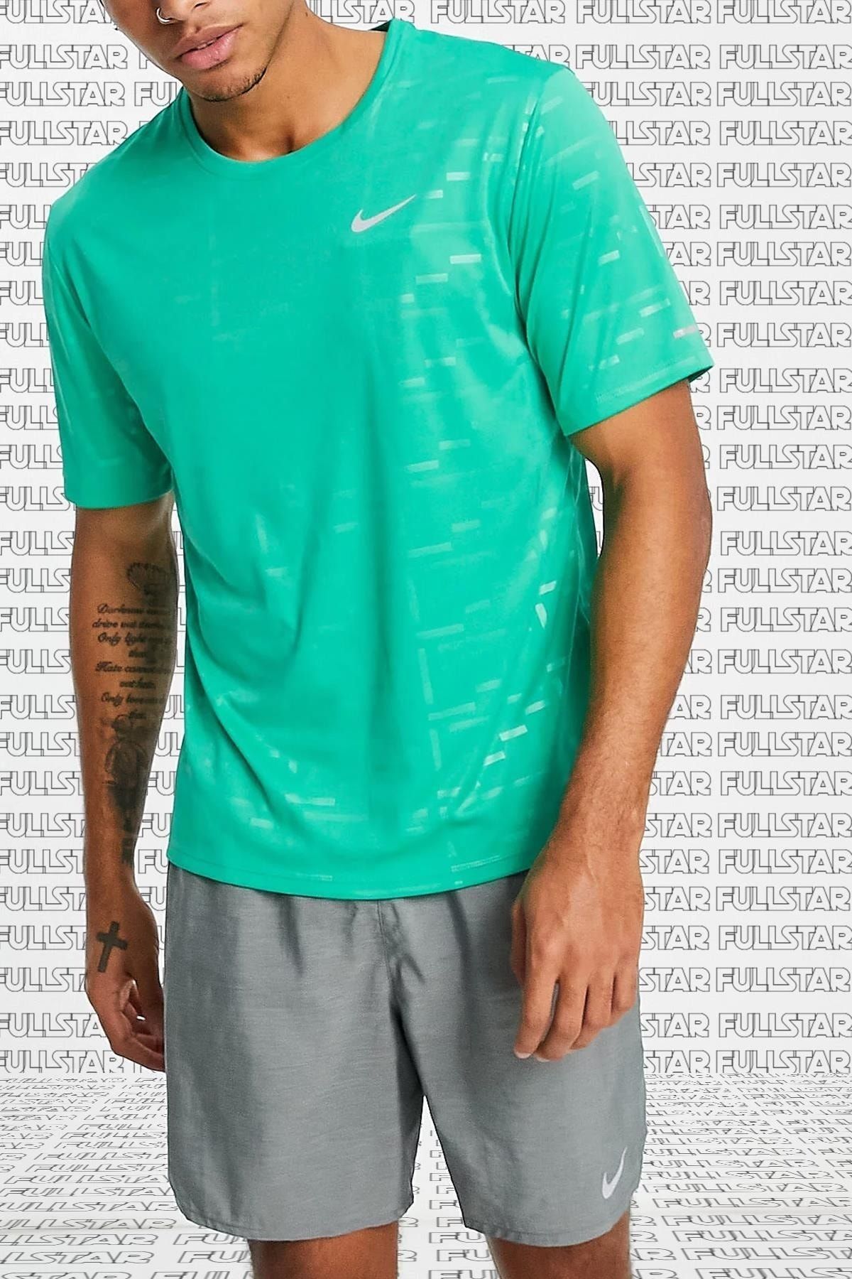 Green nike miler t shirt 2025
