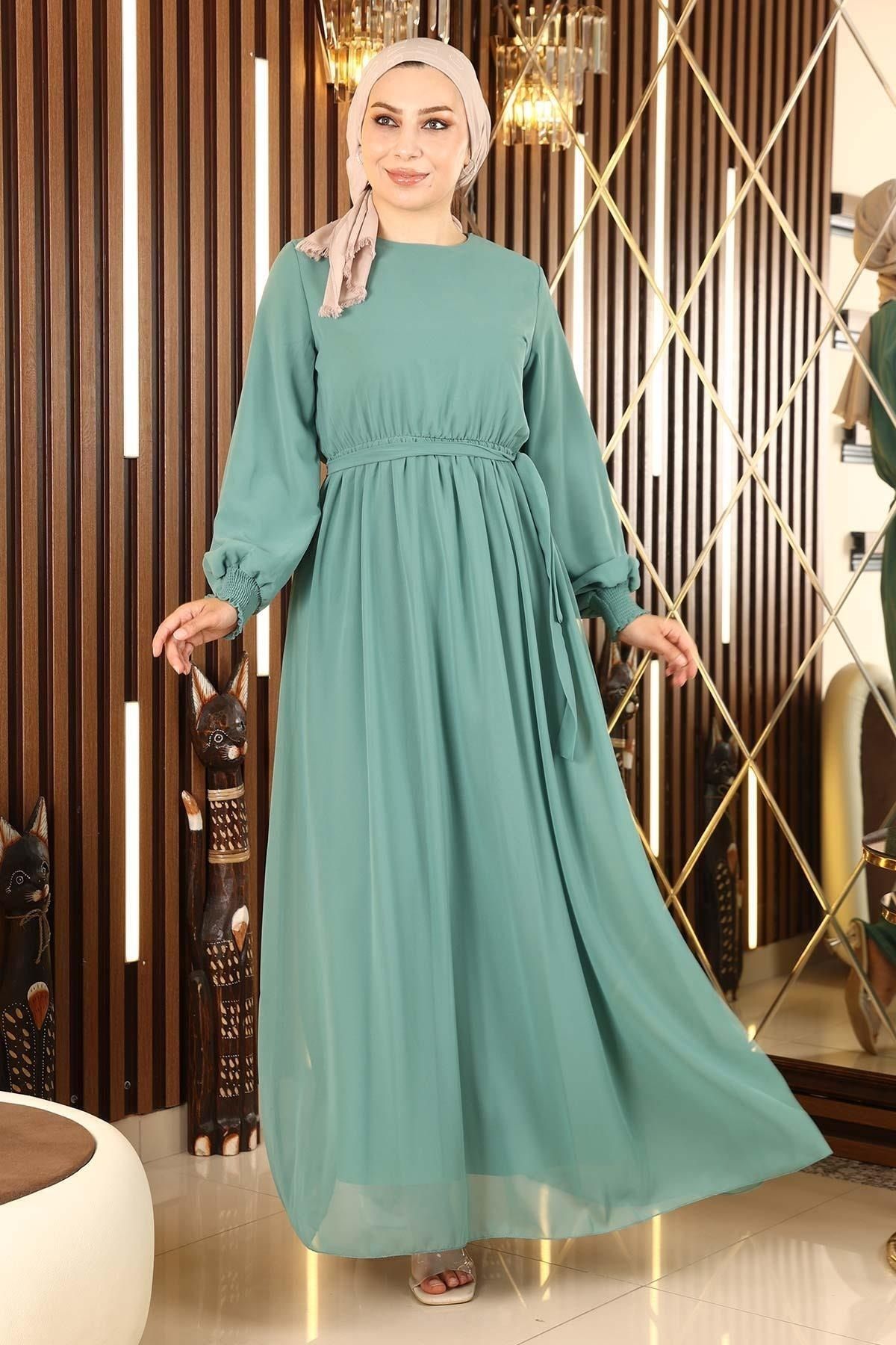 Mint chiffon dress discount