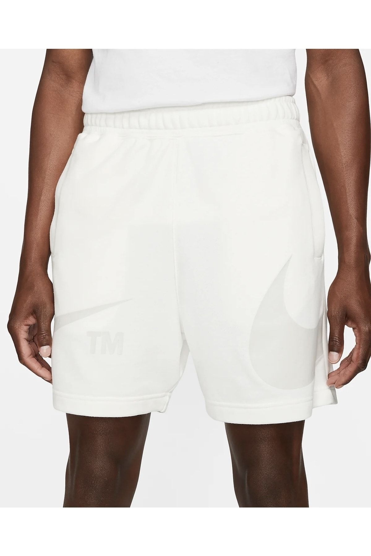 Nike Swoosh French Terry Men s White Shorts Trendyol