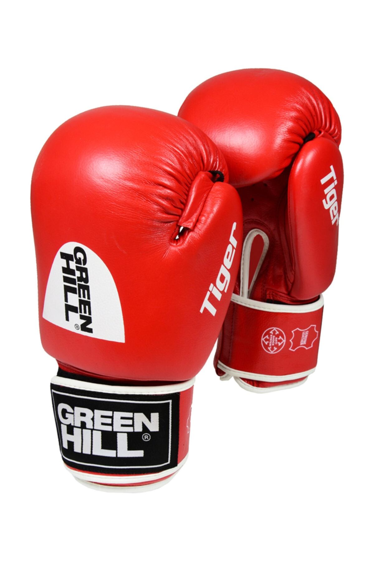 Green Hill Tiger Aiba Approved Leather Boxing Gloves Red BGT 2010