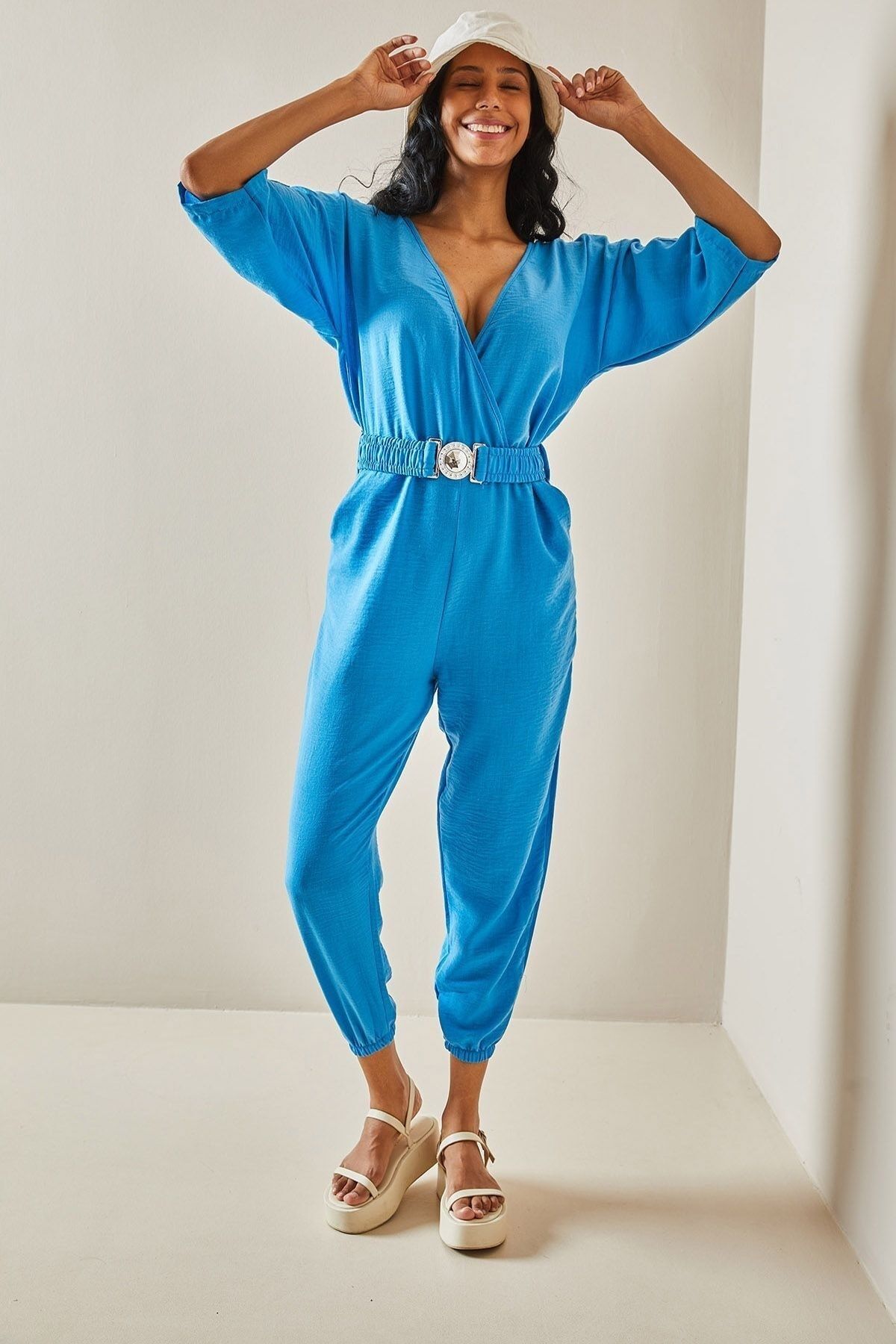 Turquoise blue deals jumpsuit