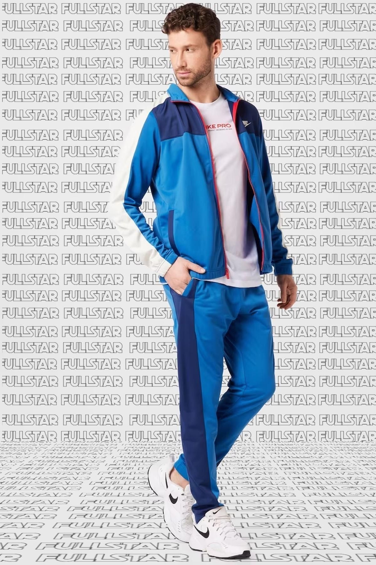 Nike blue sale polyester lycra tracksuit