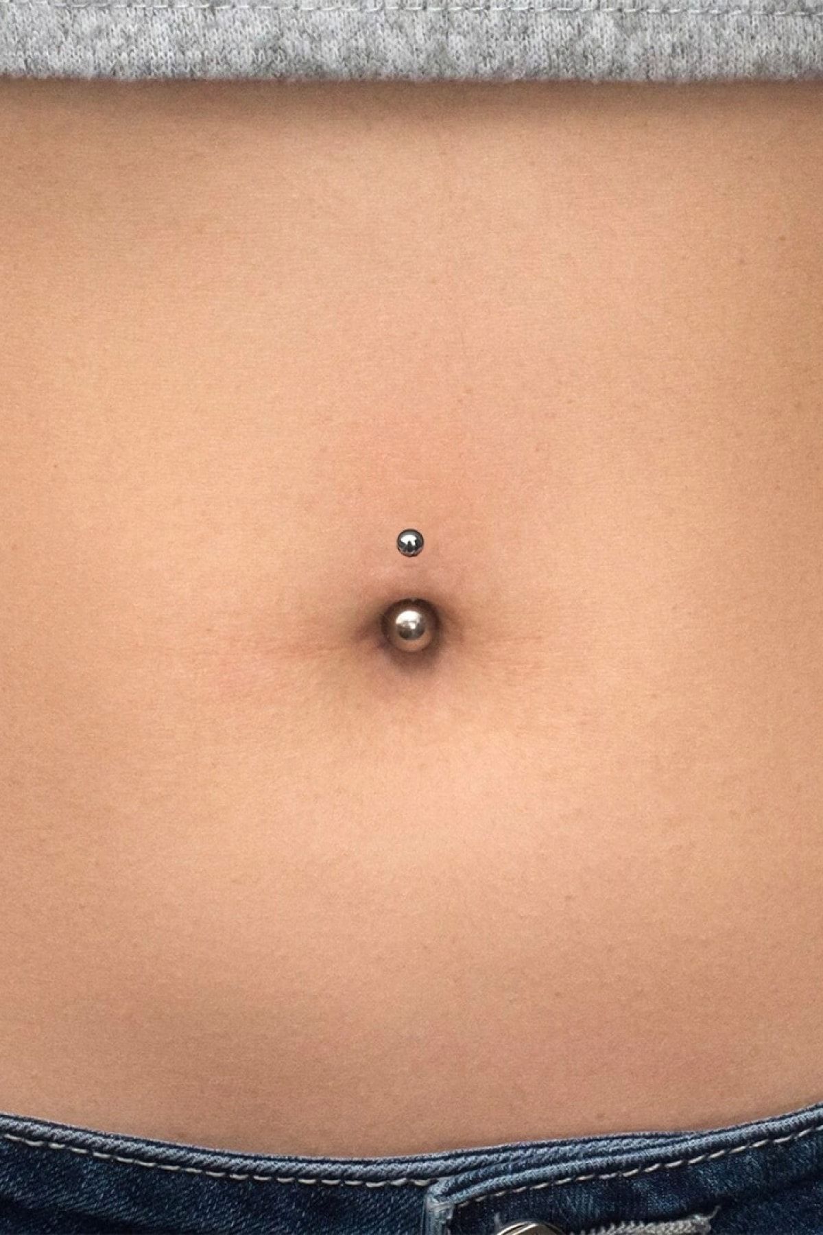 Silver navel piercing sale